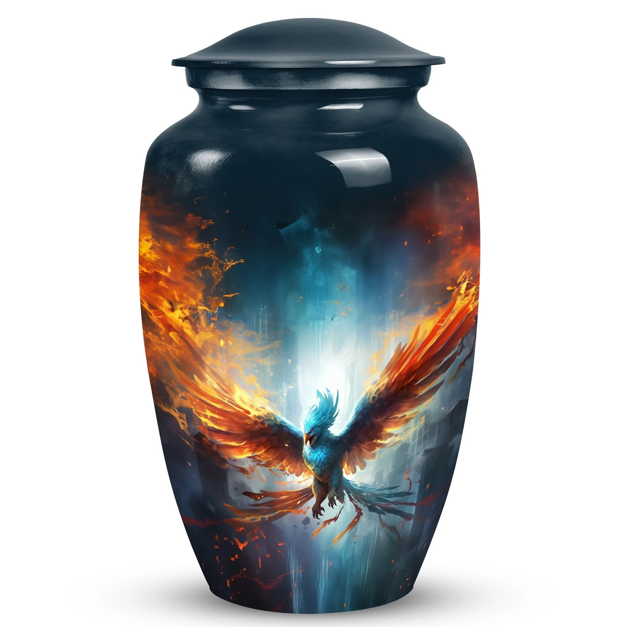 Phoenix Themed Ashes Container Urn – Premium Cremation Memorial