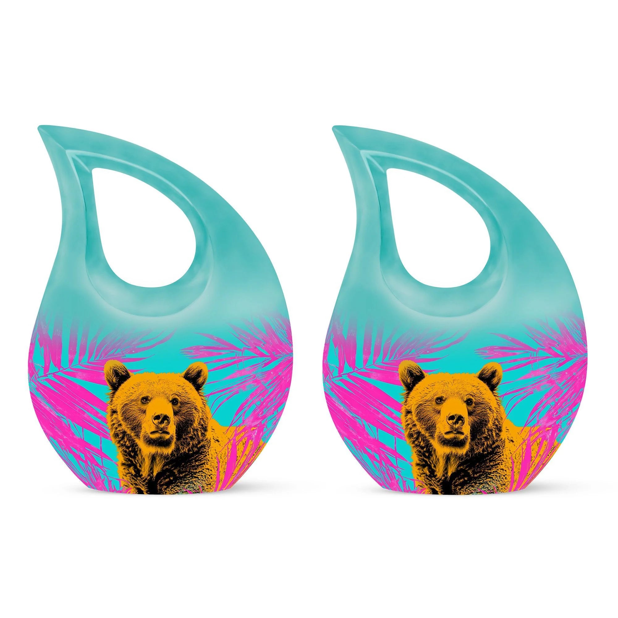 Bear Art Cremation Urn - 10 Inch Aluminium Cremation Urn