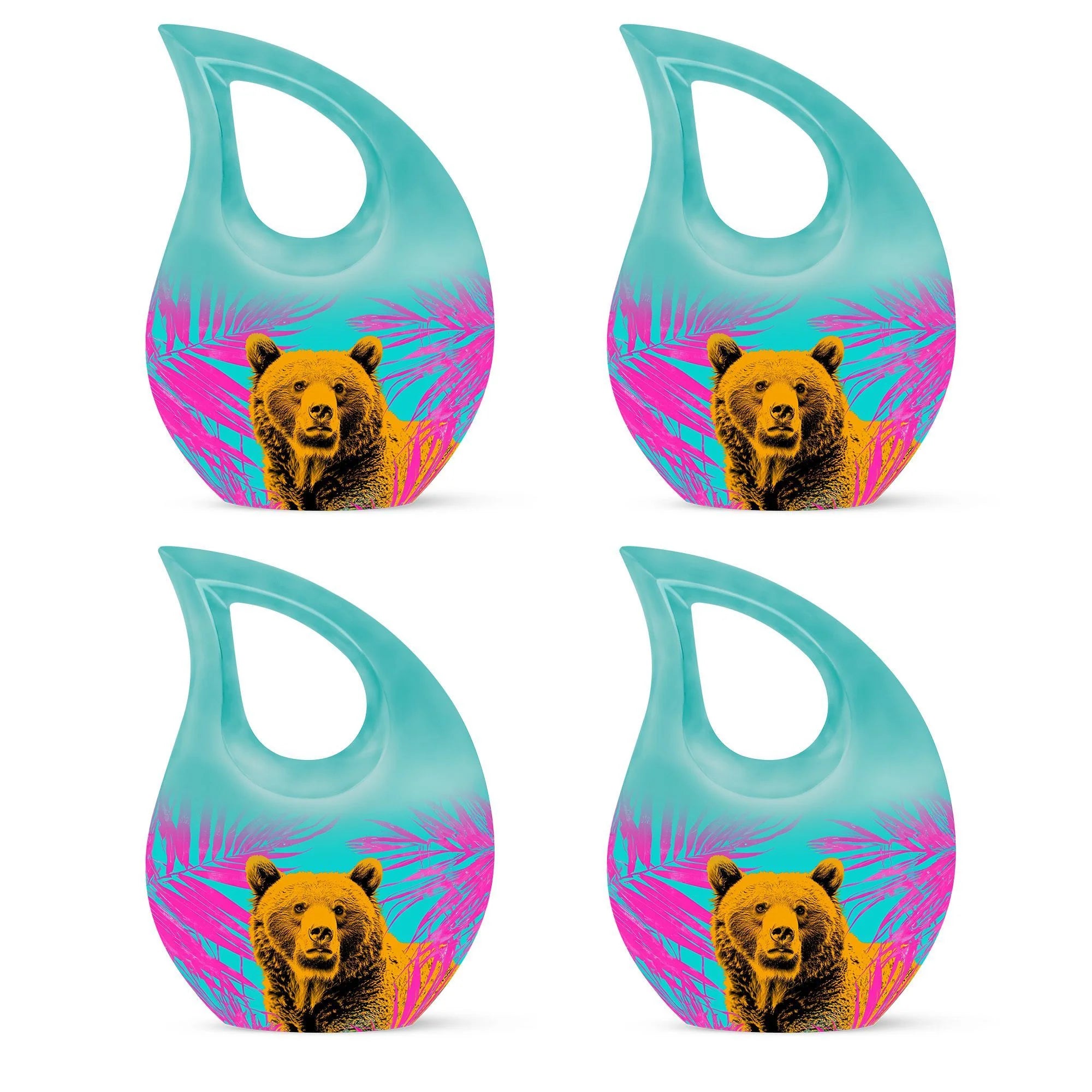 Bear Art Cremation Urn - 10 Inch Aluminium Cremation Urn