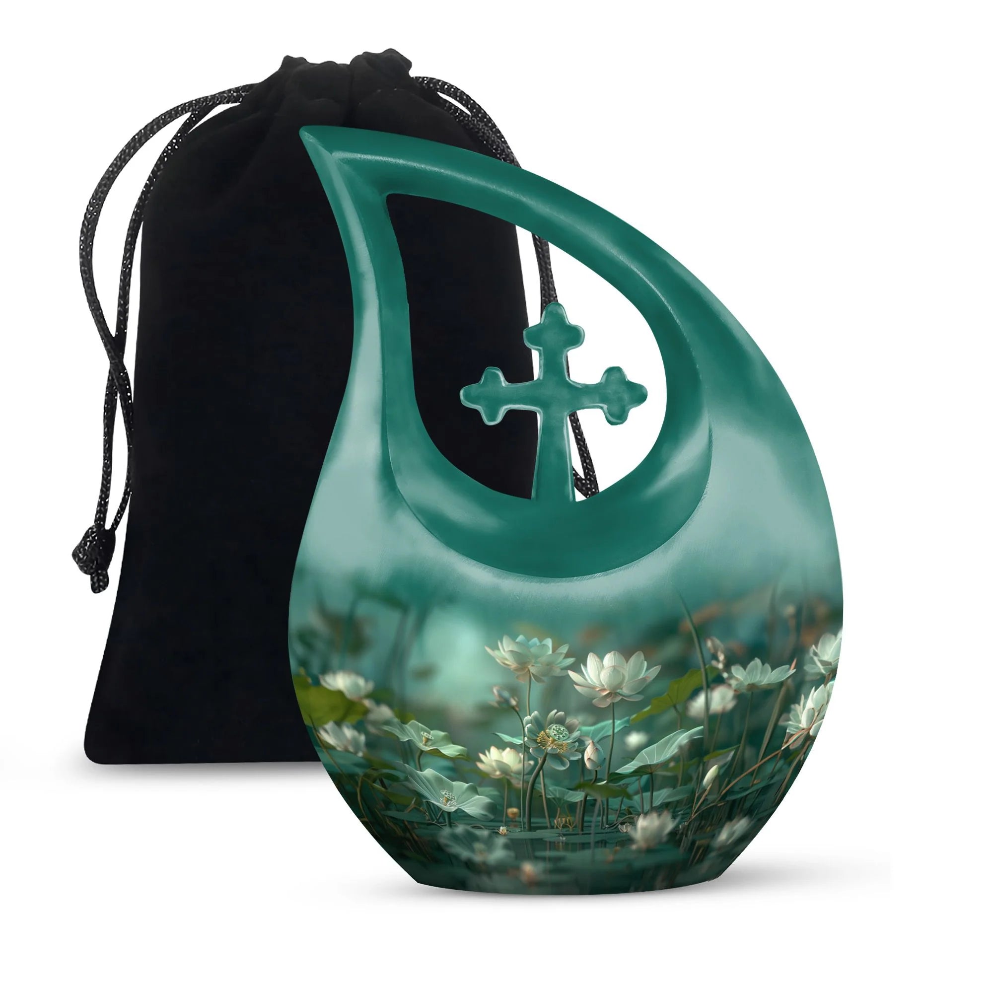 Lotus Keepsake: Large Handcrafted Memorial Urn for Artistic Souls