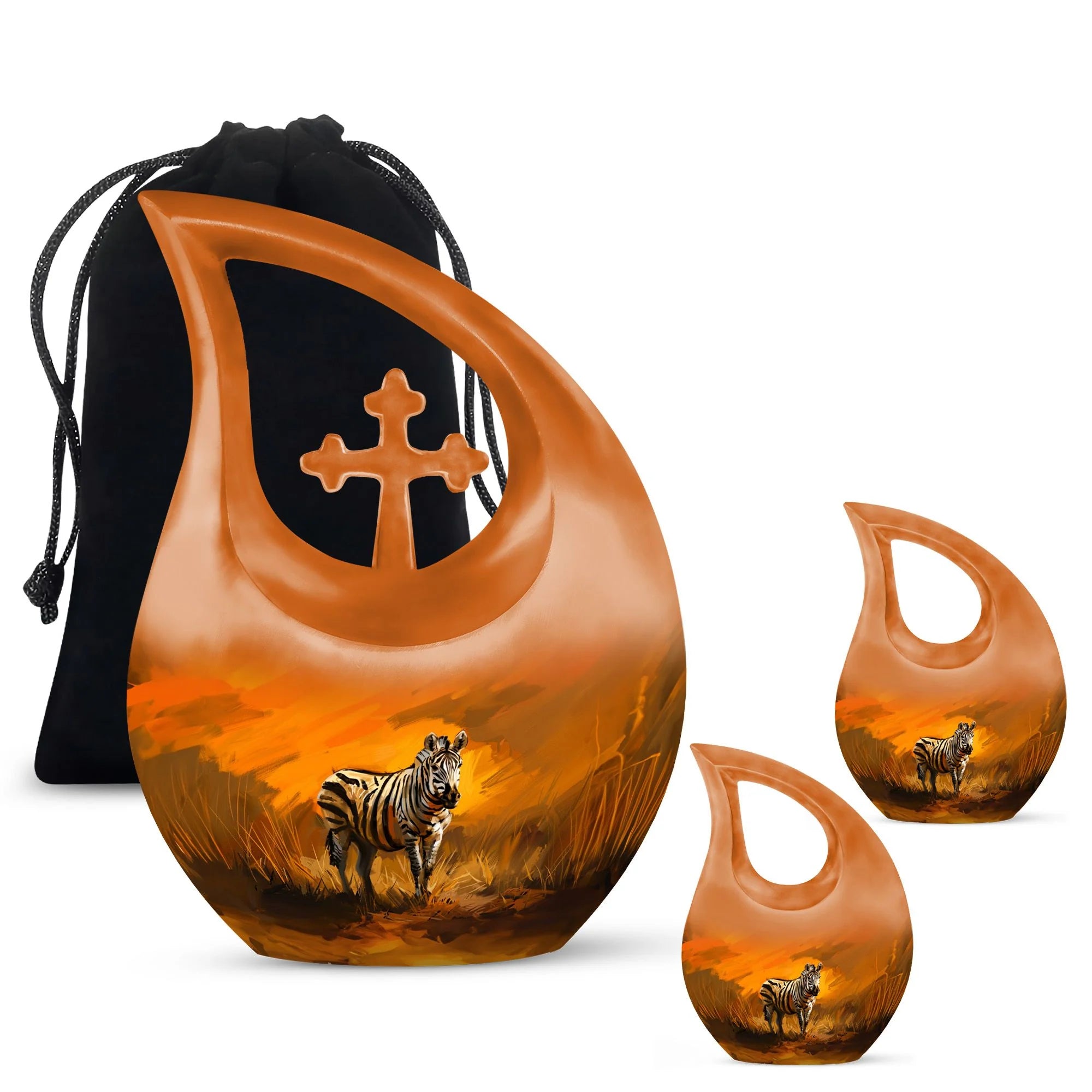 Zebra Urn For Ashes Adult Funeral, Ashes Cremation Urn