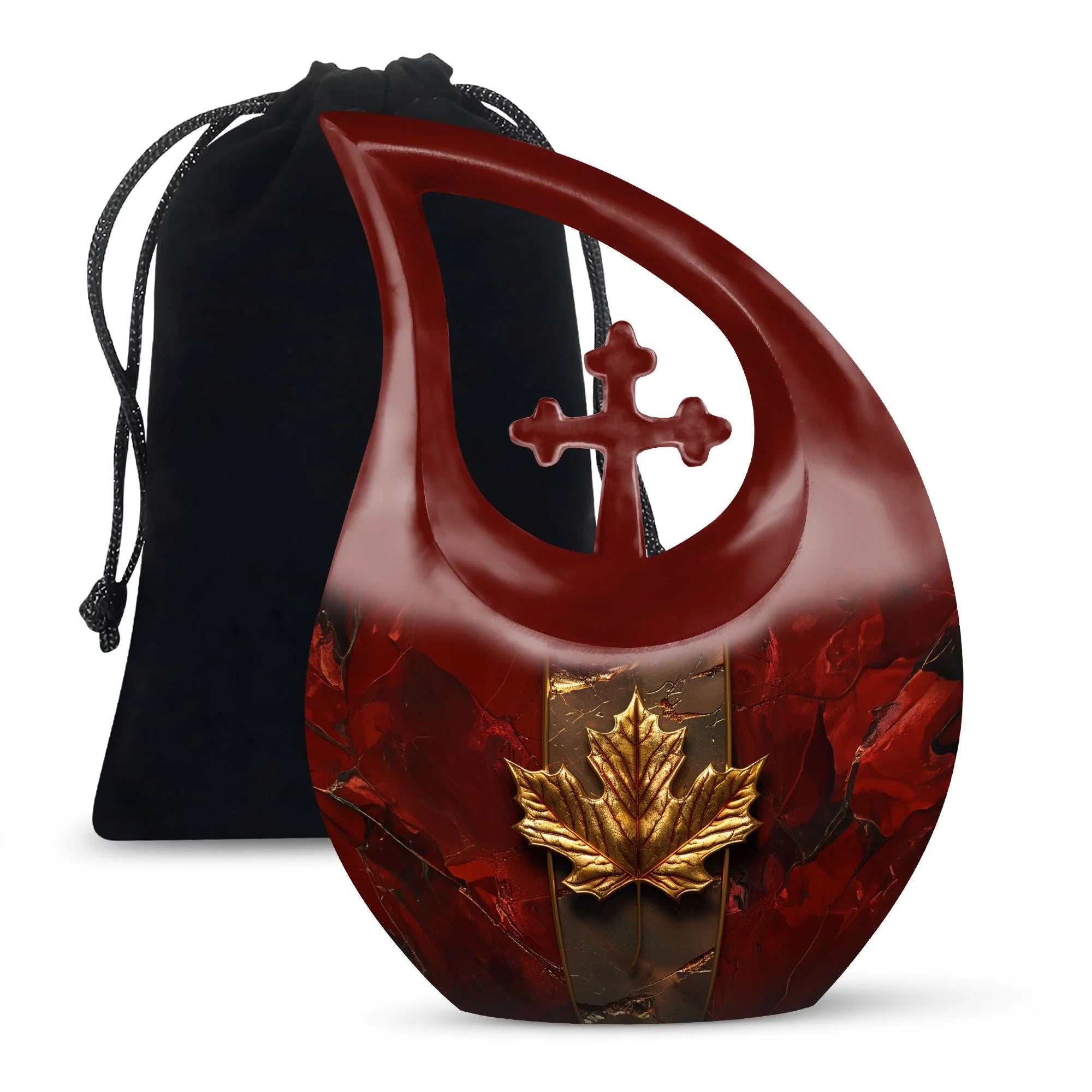 Maple Leaf Cremation Urns For Ashes - Abstract Funeral Urn For Mom