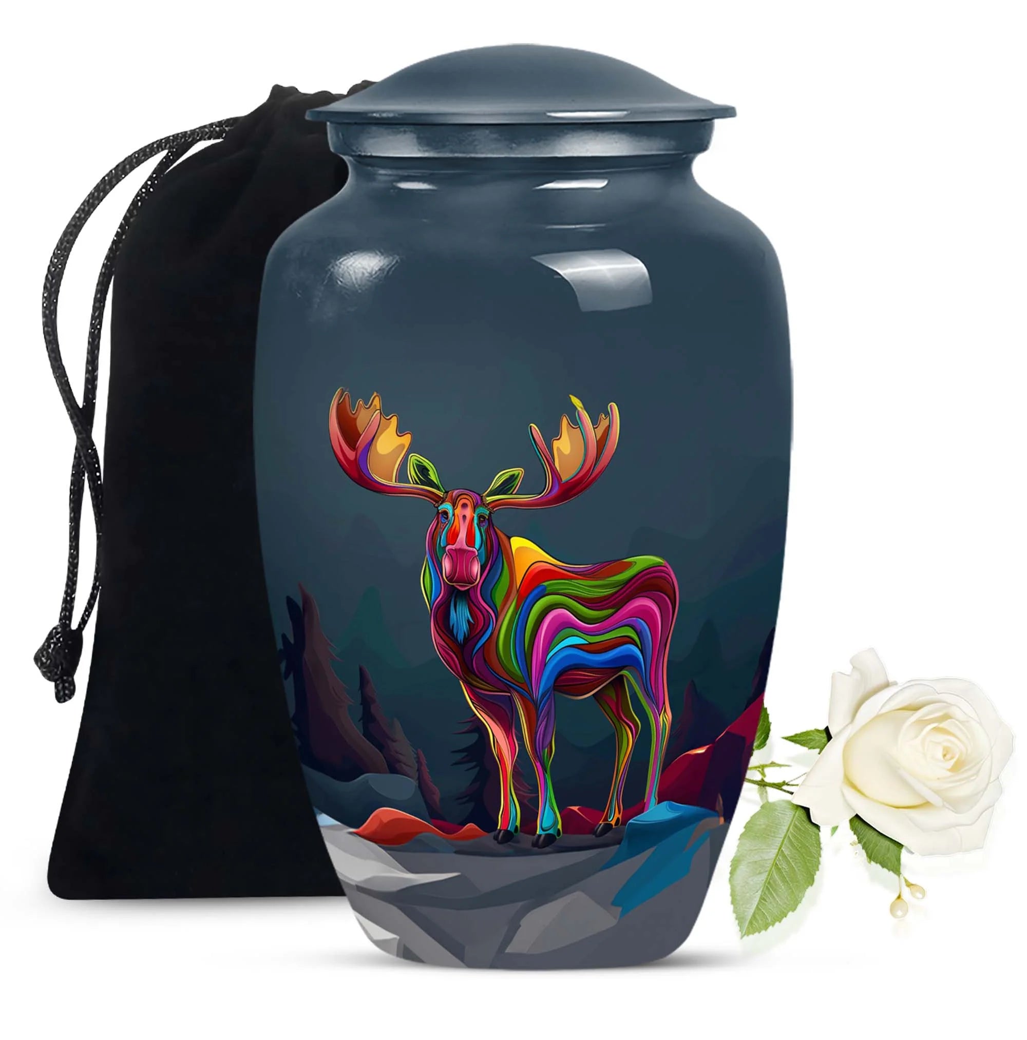 Moose Walking Memorial Urn For Safekeeping Adult Human Ashes