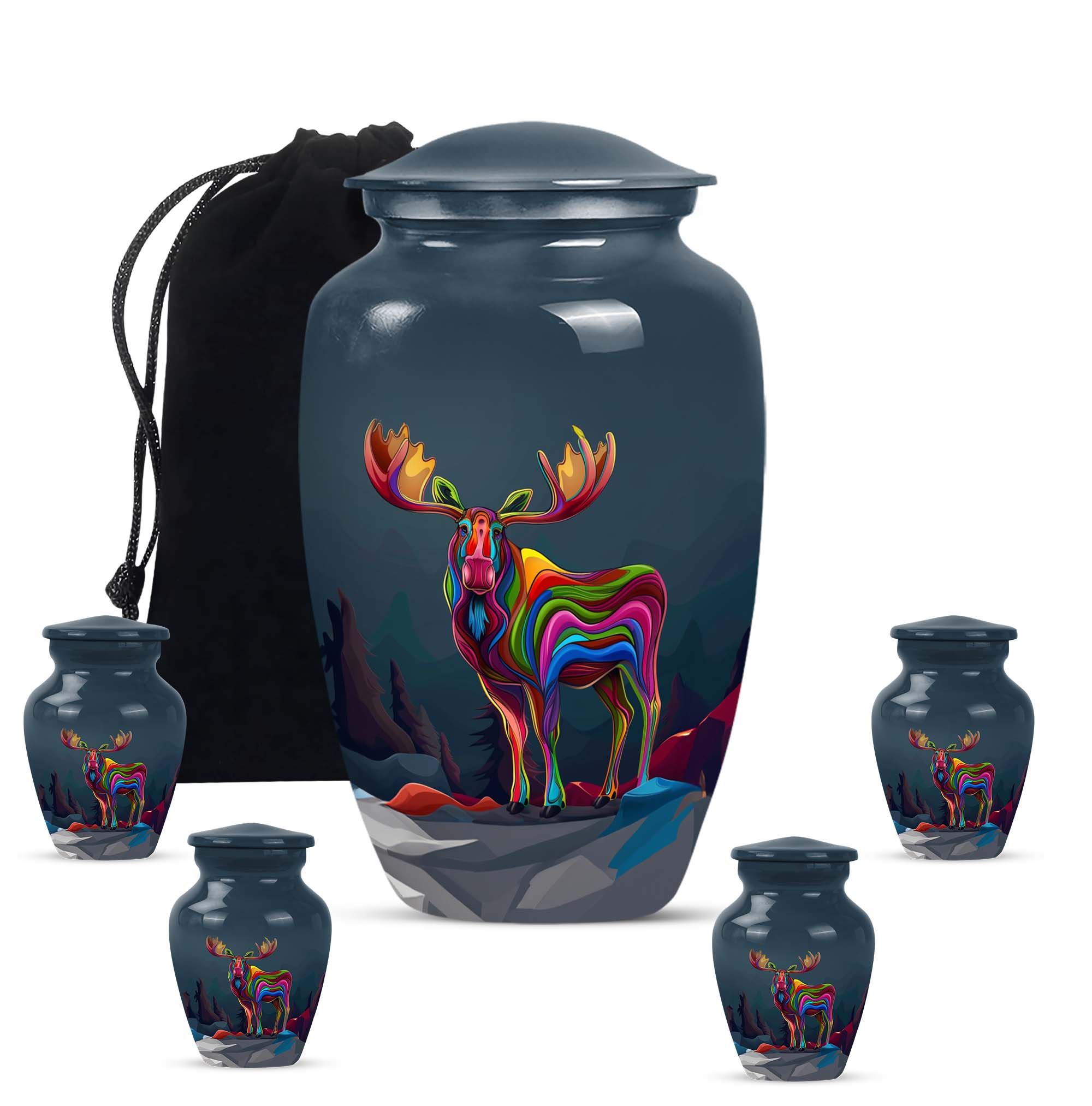 Moose Walking Memorial Urn For Safekeeping Adult Human Ashes