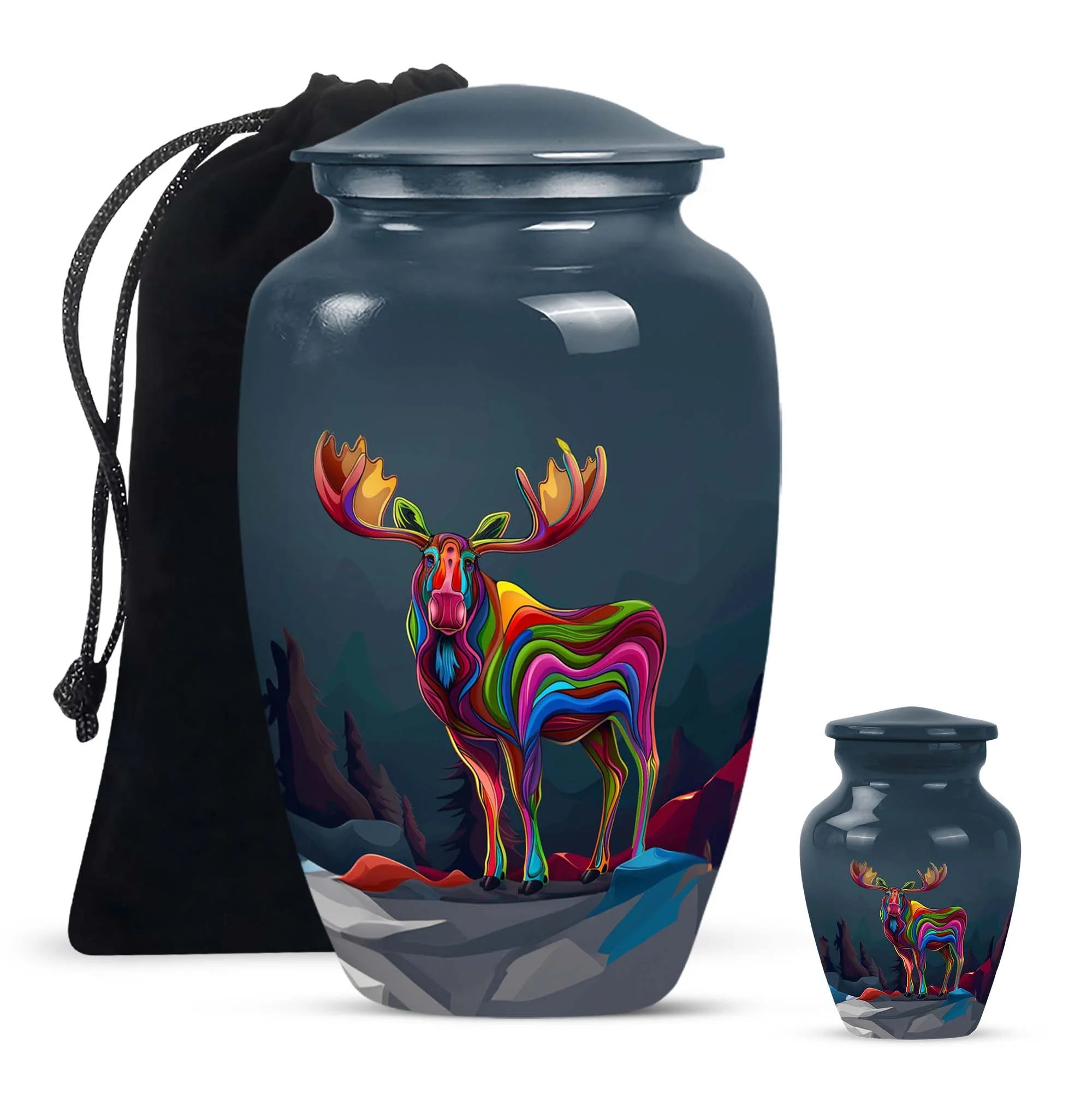 Moose Walking Memorial Urn For Safekeeping Adult Human Ashes