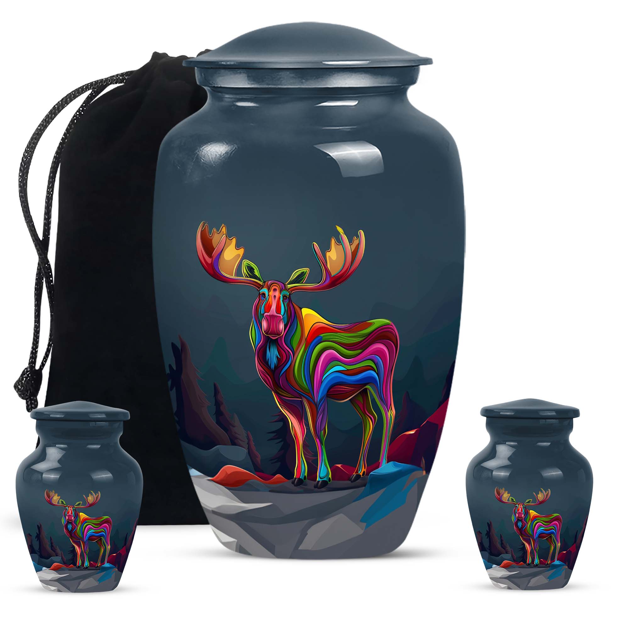 Moose Walking Memorial Urn For Safekeeping Adult Human Ashes