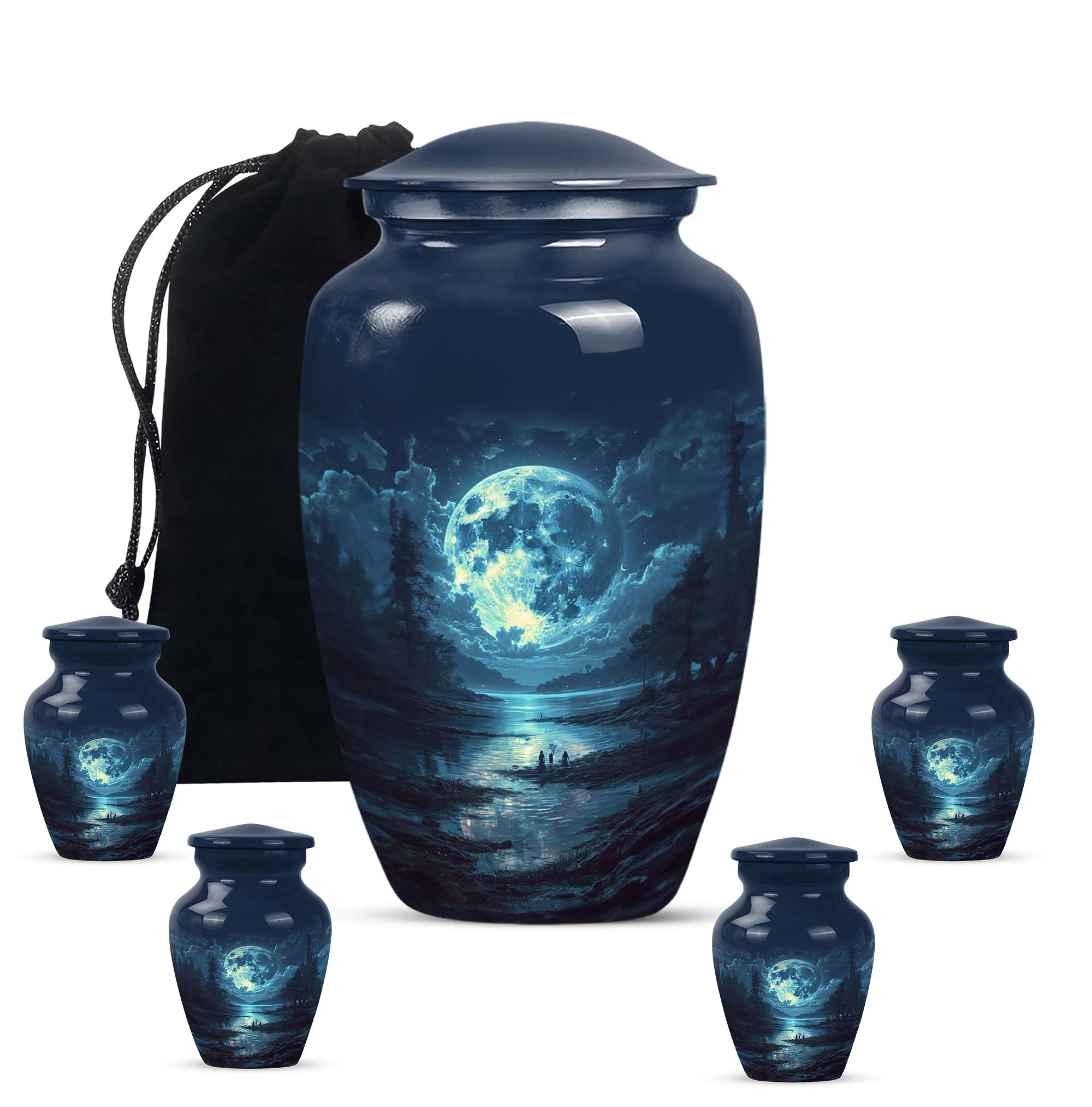 Moonlight Landscape Cremation Urn - Funeral Urns
