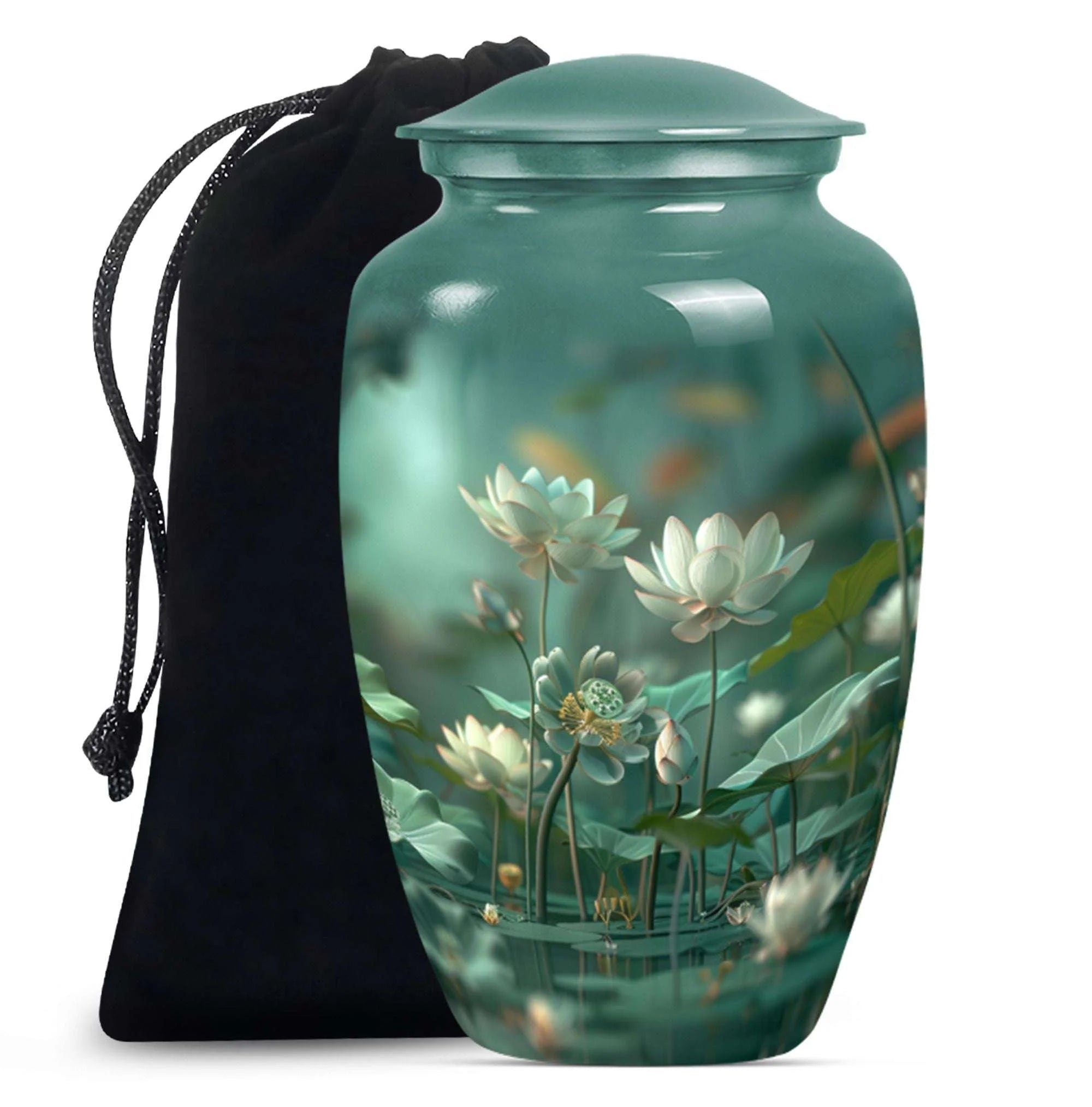Lotus Keepsake: Large Handcrafted Memorial Urn for Artistic Souls