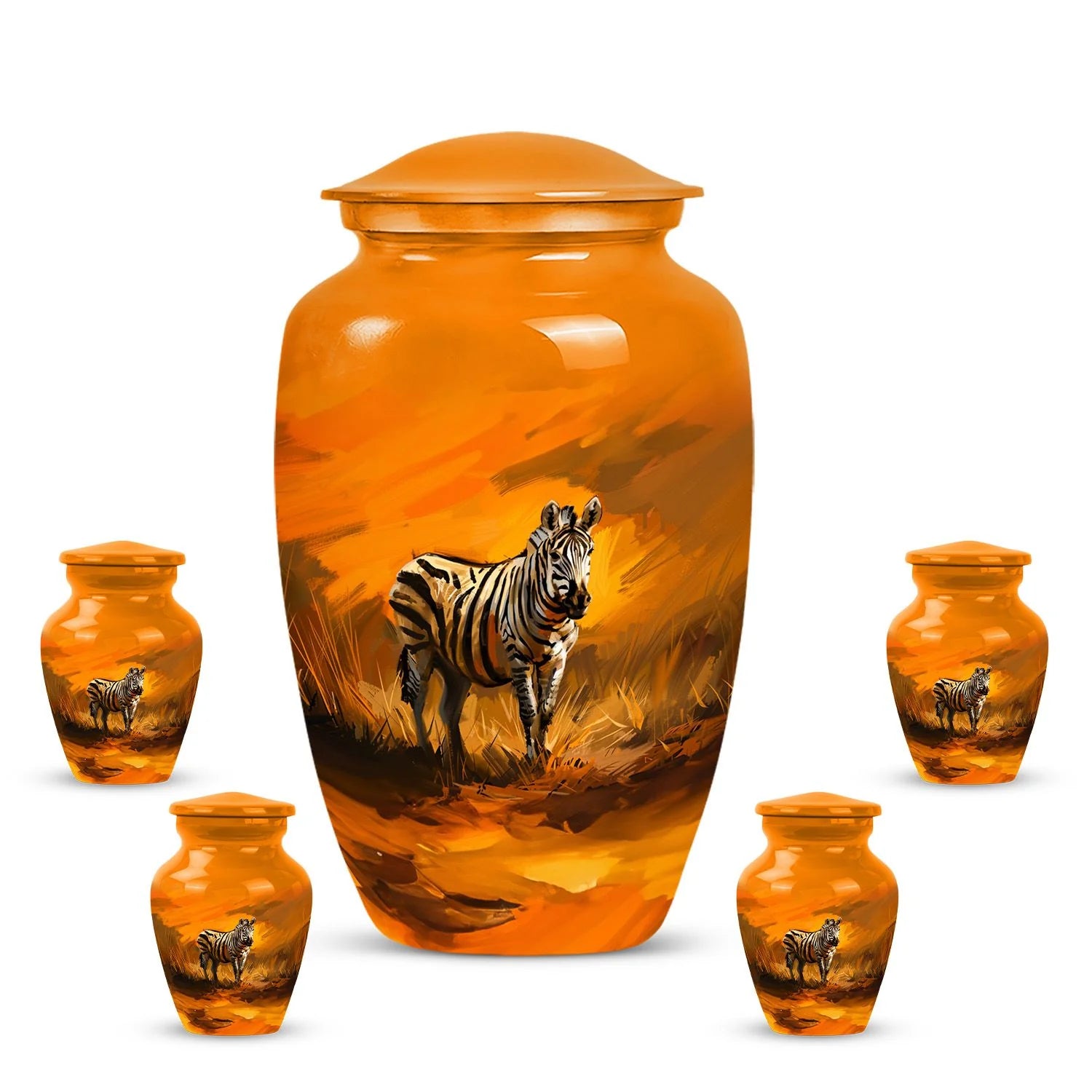 Zebra Urn For Ashes Adult Funeral, Ashes Cremation Urn