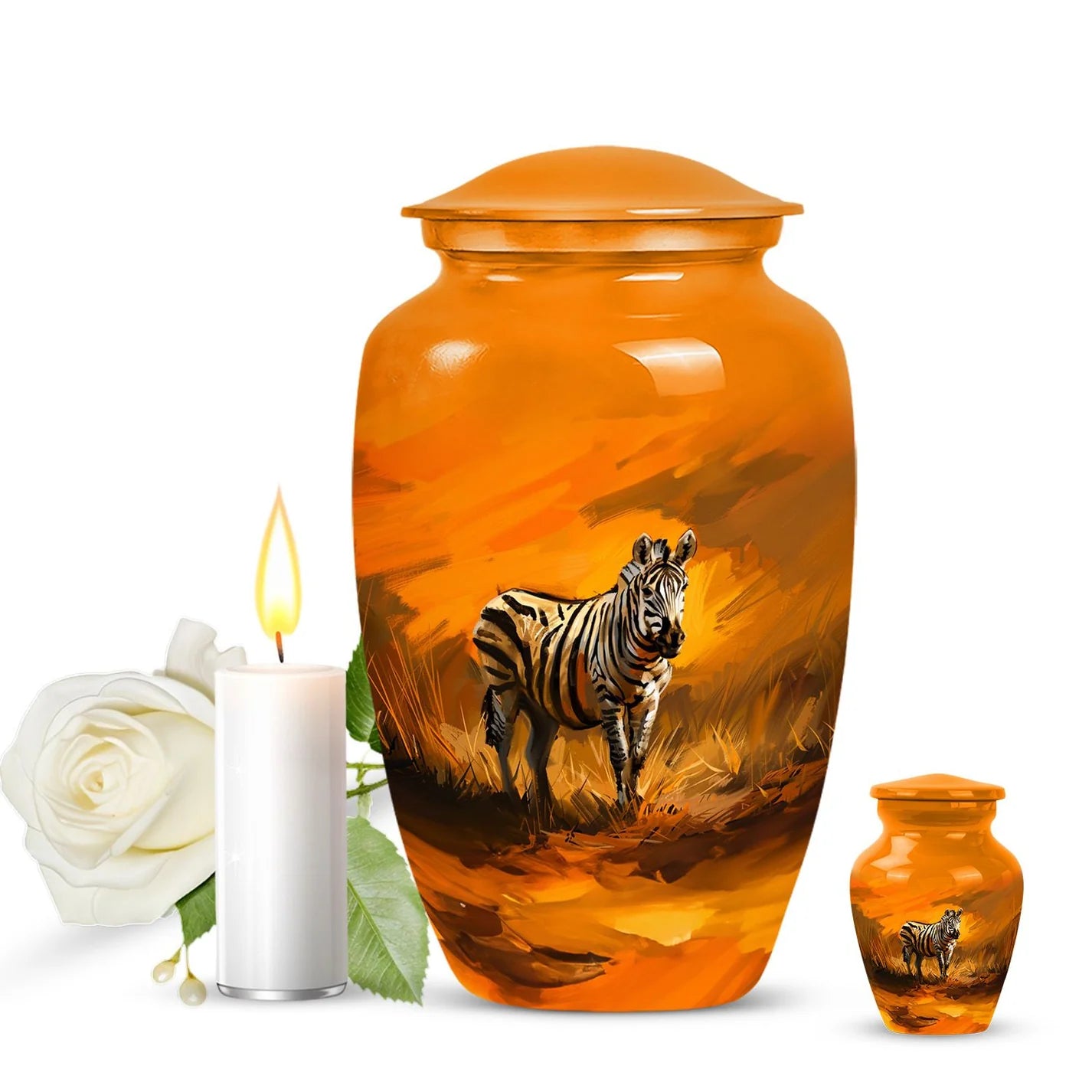 Zebra Urn For Ashes Adult Funeral, Ashes Cremation Urn