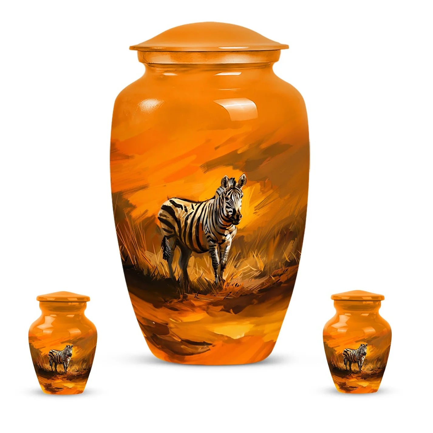 Zebra Urn For Ashes Adult Funeral, Ashes Cremation Urn