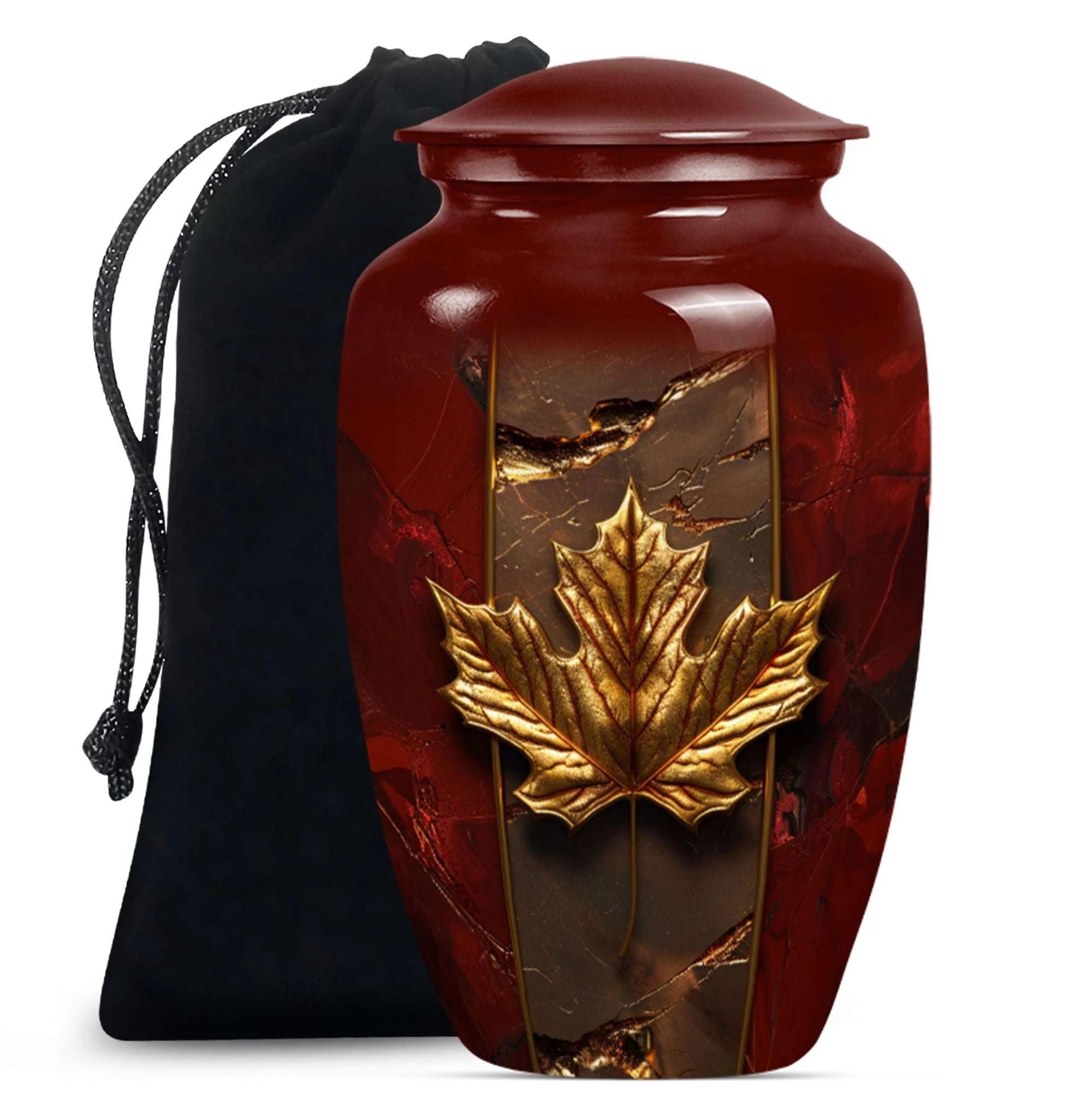 Maple Leaf Cremation Urns For Ashes - Abstract Funeral Urn For Mom