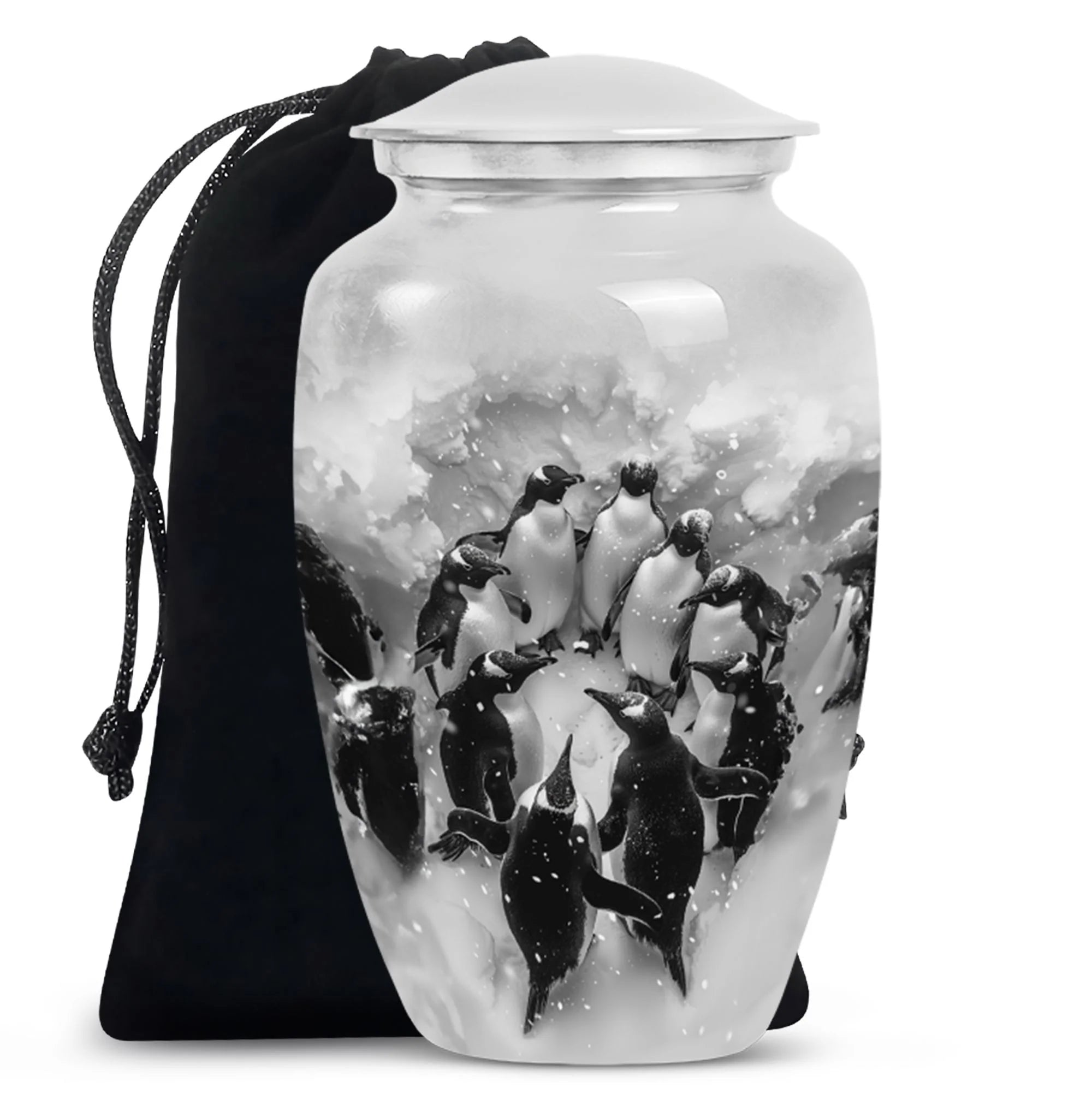Penguin Cremation Small Urn For Human Ashes Keepsake