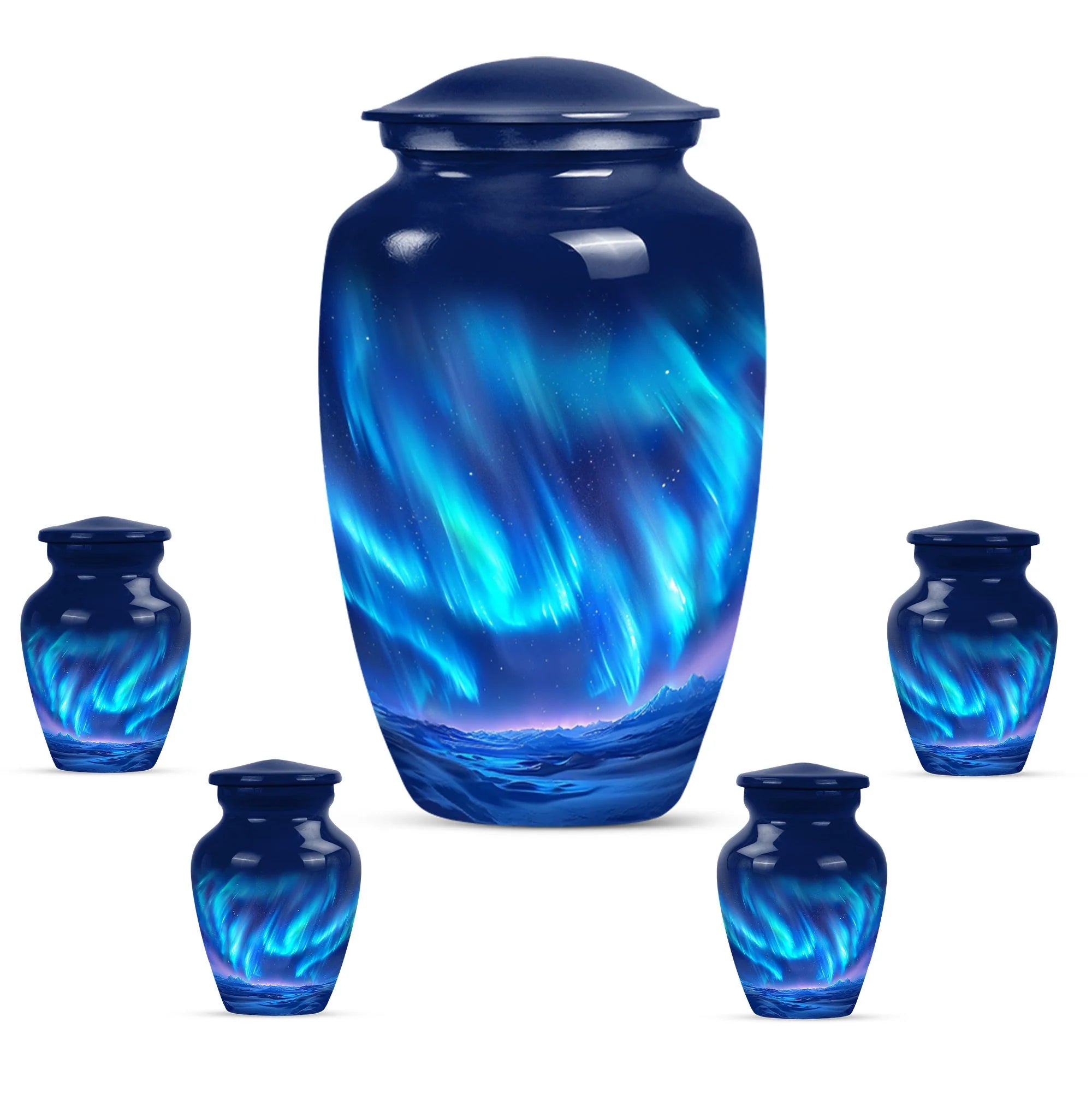 Northern Lights Rhapsody: Classic Memorial Burial Urn