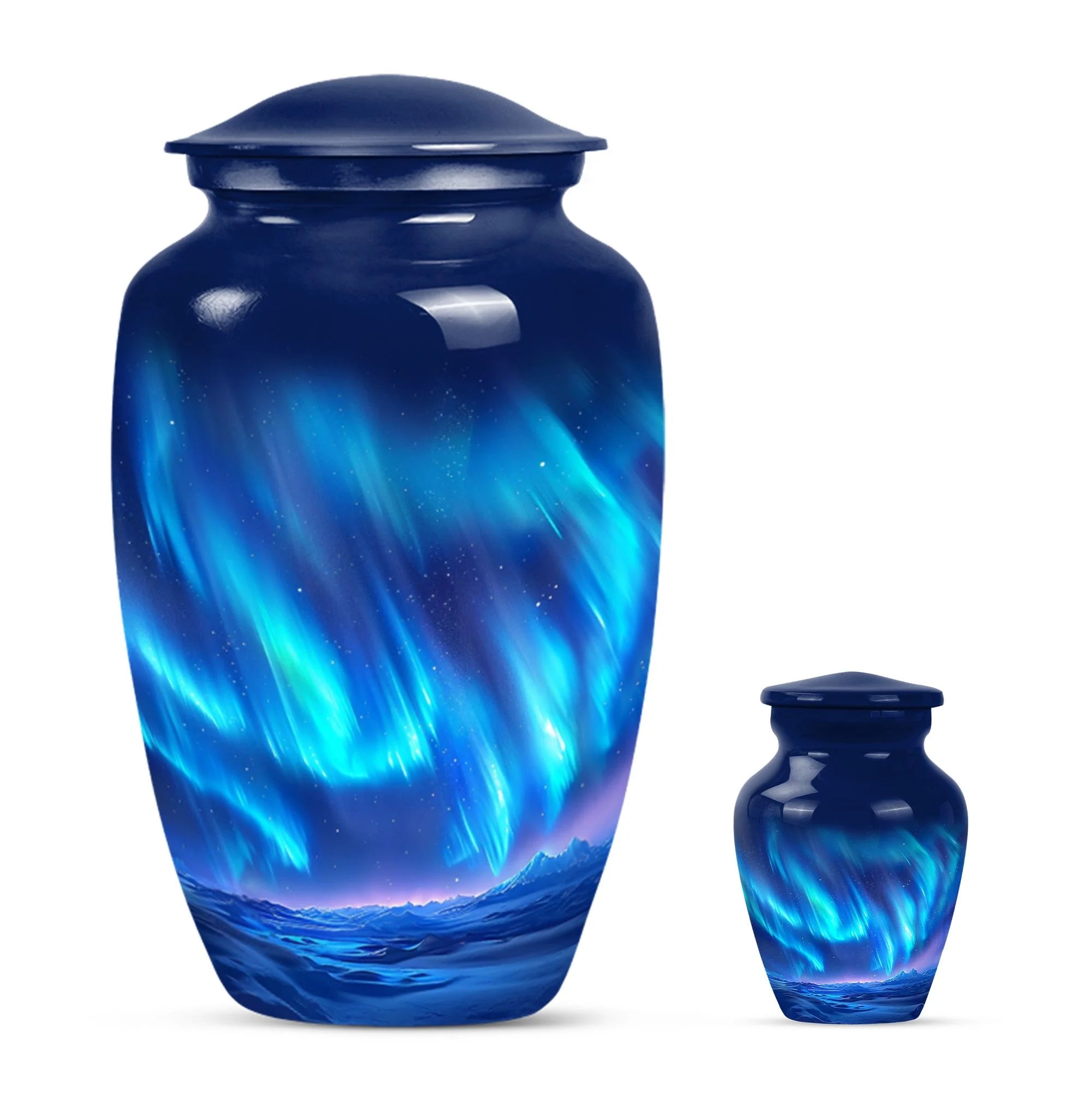 Northern Lights Rhapsody: Classic Memorial Burial Urn