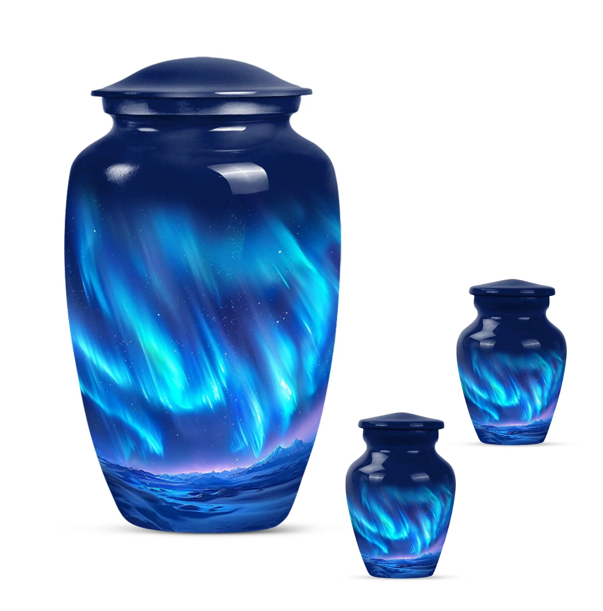 Northern Lights Rhapsody: Classic Memorial Burial Urn