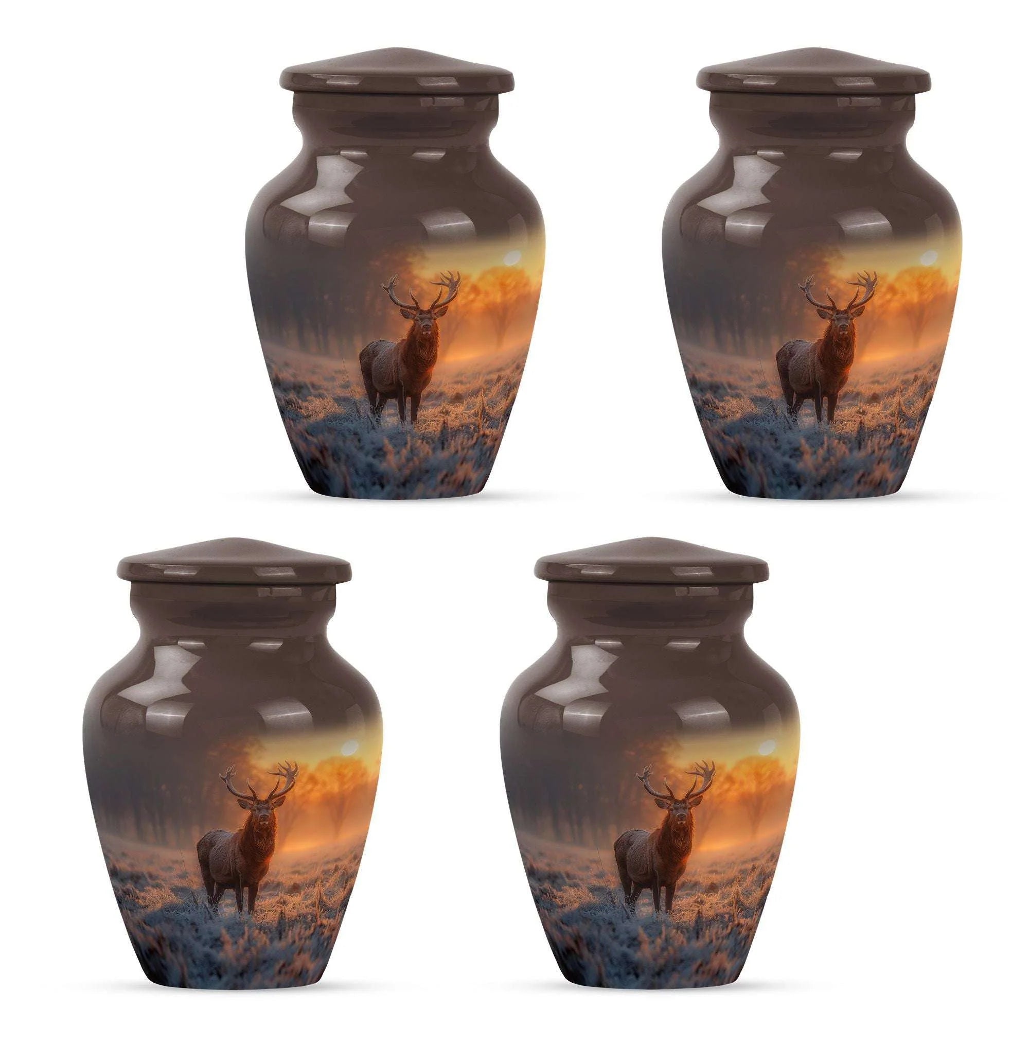 Unique Deer and Gramophone Themed Memorial Medium Urn