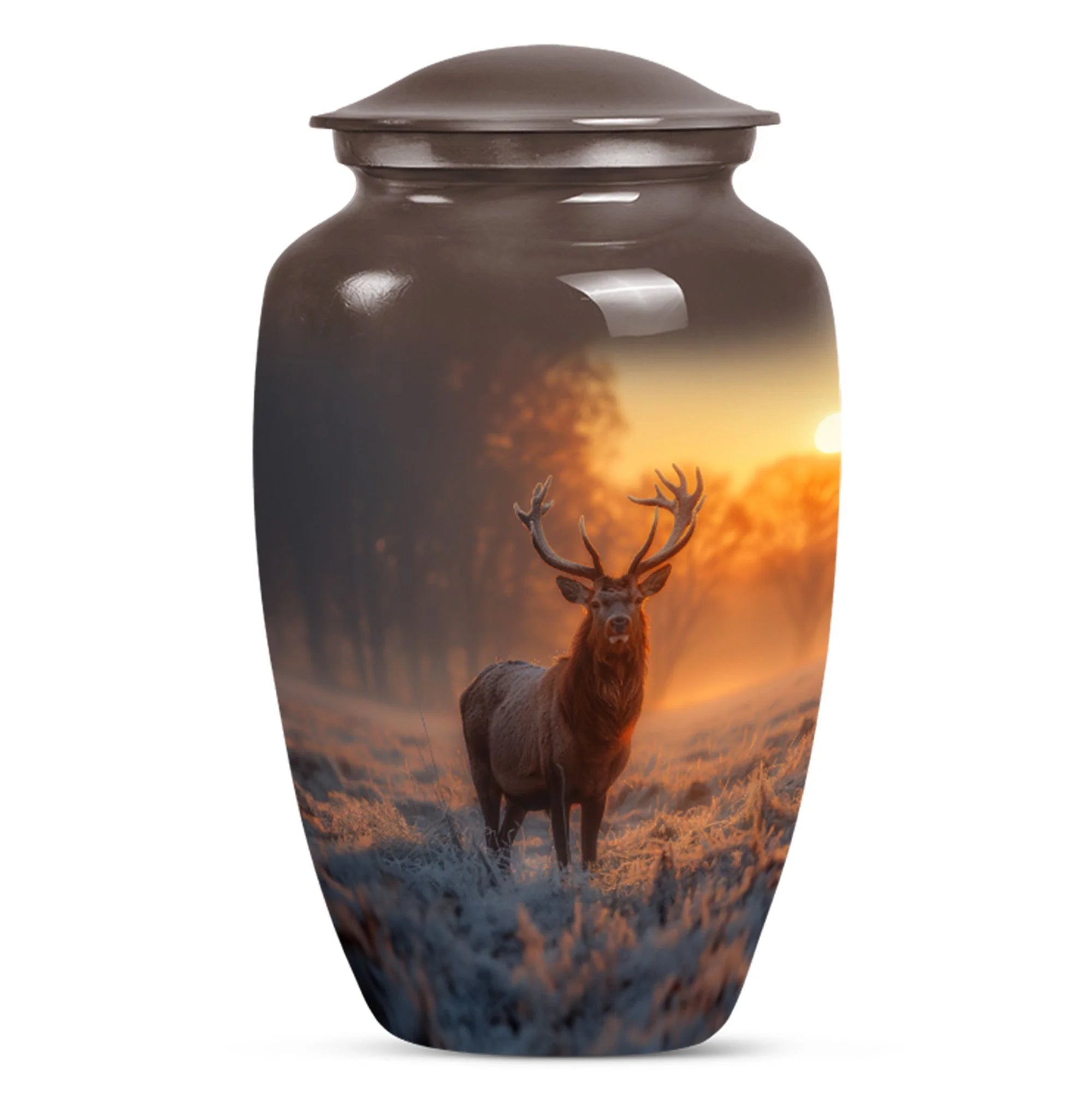 Unique Deer and Gramophone Themed Memorial Medium Urn