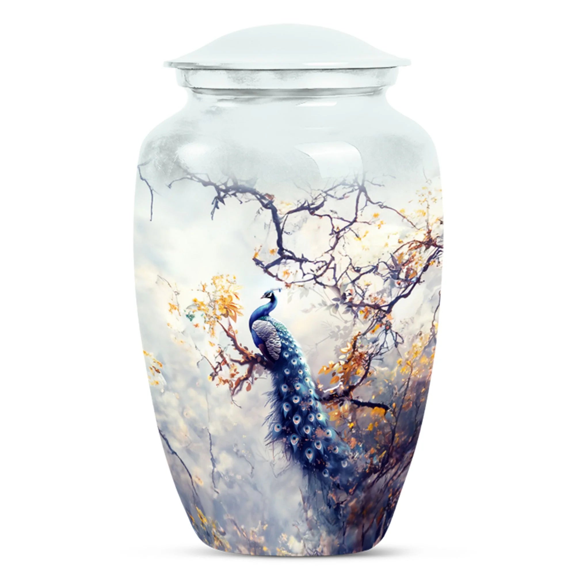 Peacock Cremation Mini Urn For Ashes Adult - Artistic Bird Urn For Funeral