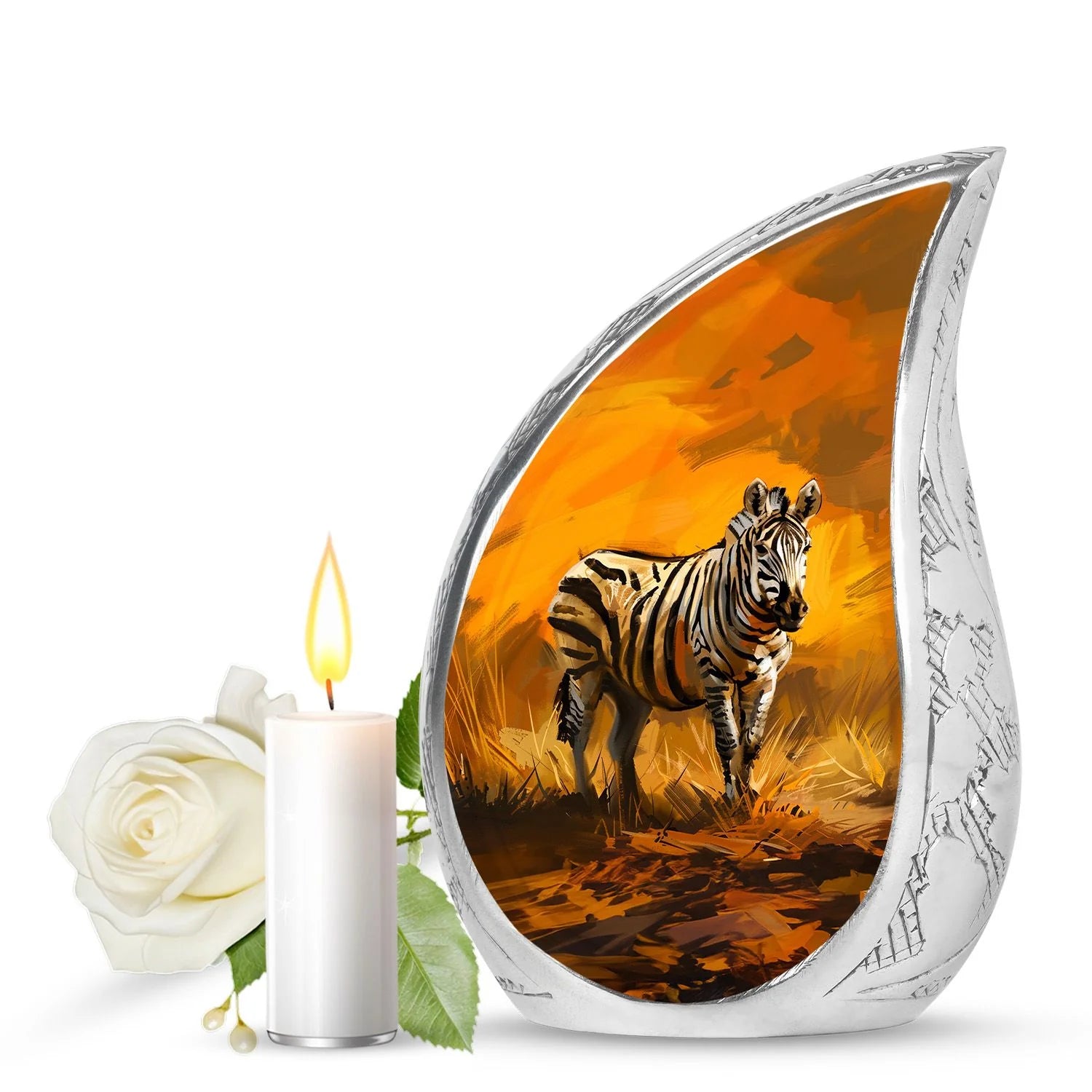 Zebra Urn For Ashes Adult Funeral, Ashes Cremation Urn
