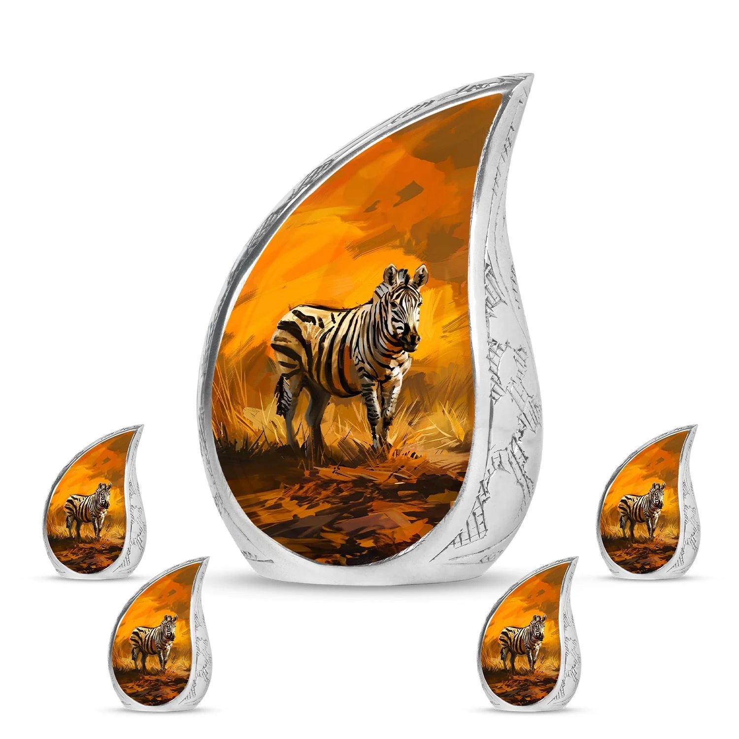 Zebra Urn For Ashes Adult Funeral, Ashes Cremation Urn