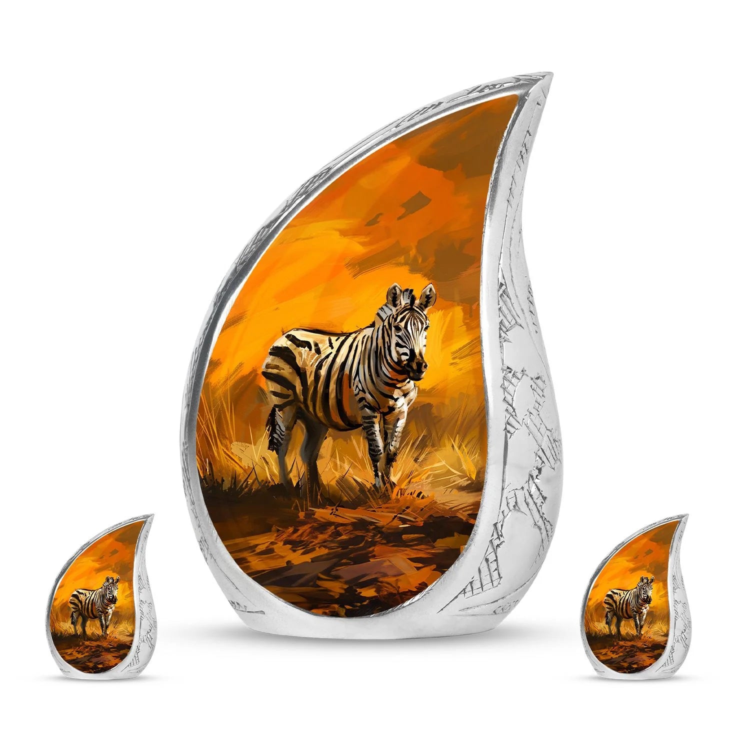 Zebra Urn For Ashes Adult Funeral, Ashes Cremation Urn