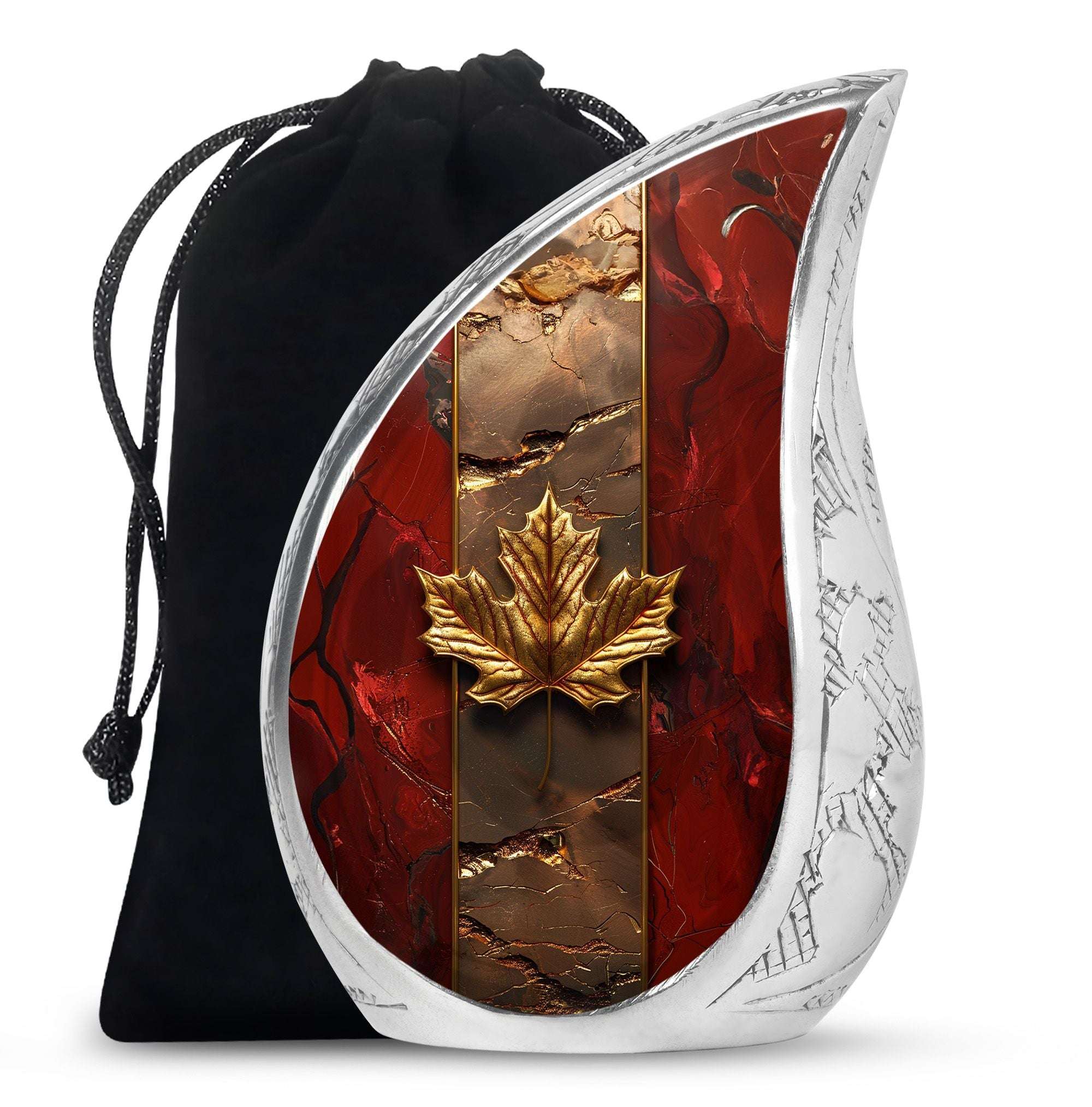 Maple Leaf Cremation Urns For Ashes - Abstract Funeral Urn For Mom