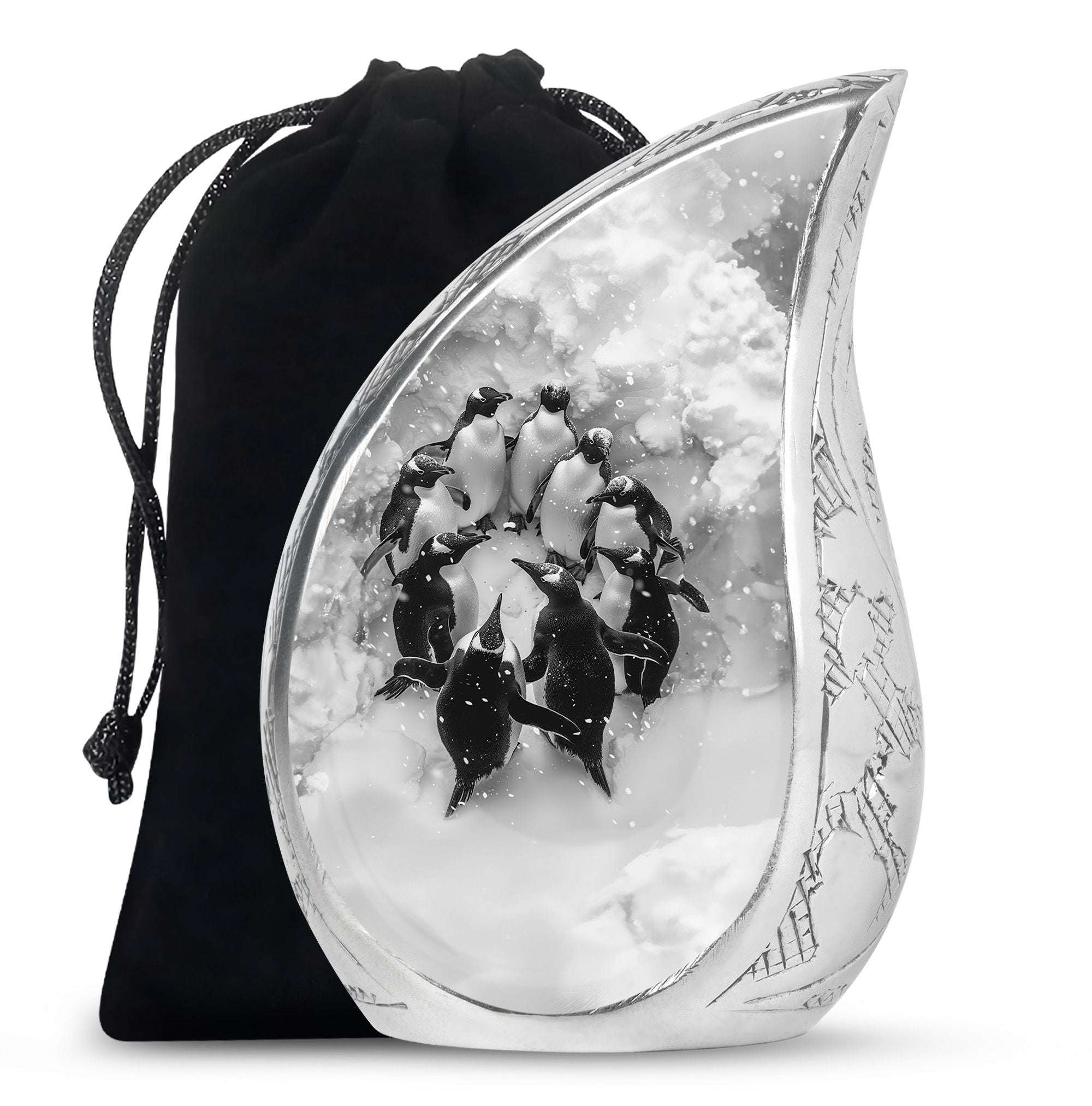 Penguin Cremation Small Urn For Human Ashes Keepsake