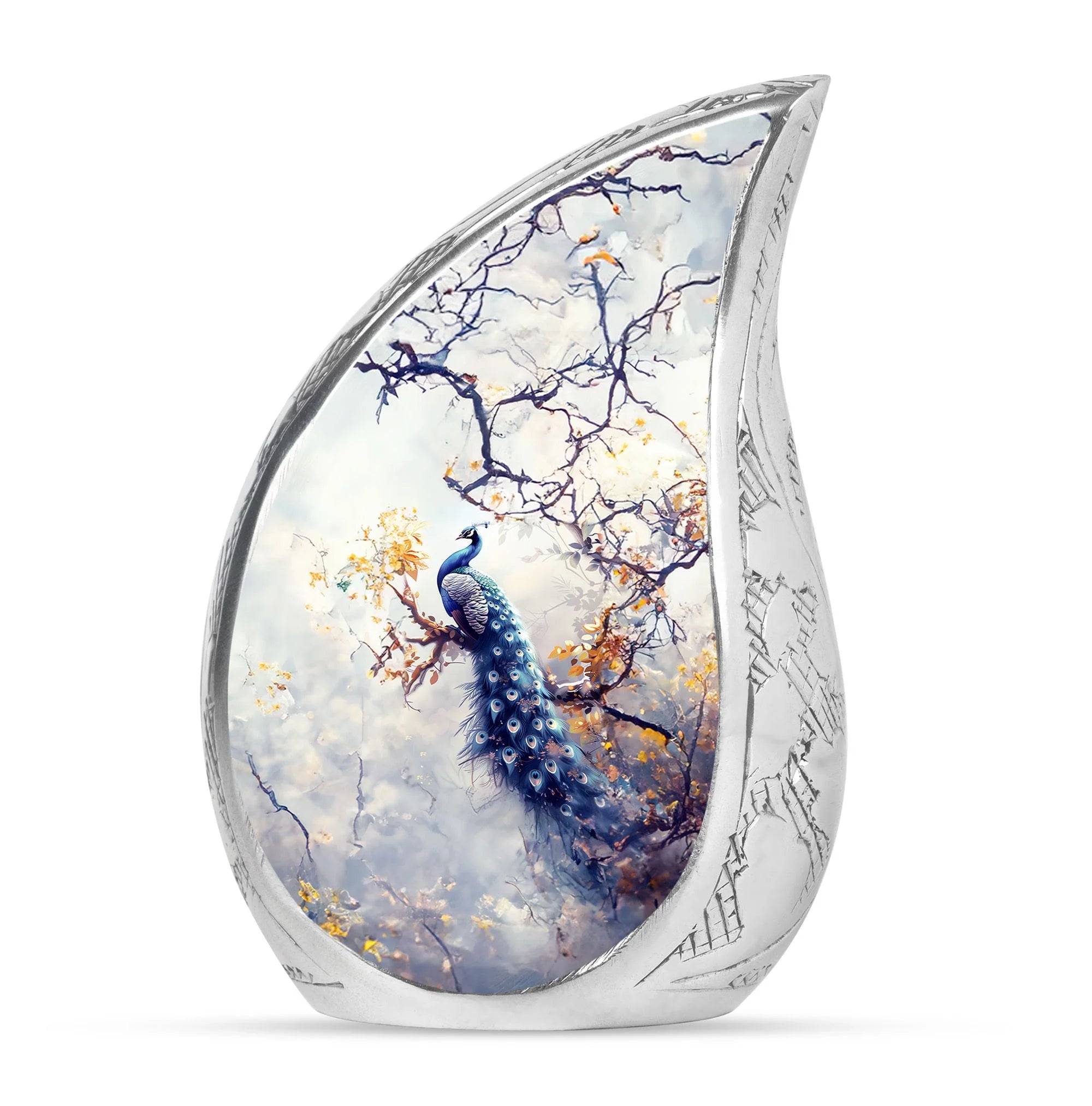 Peacock Cremation Mini Urn For Ashes Adult - Artistic Bird Urn For Funeral