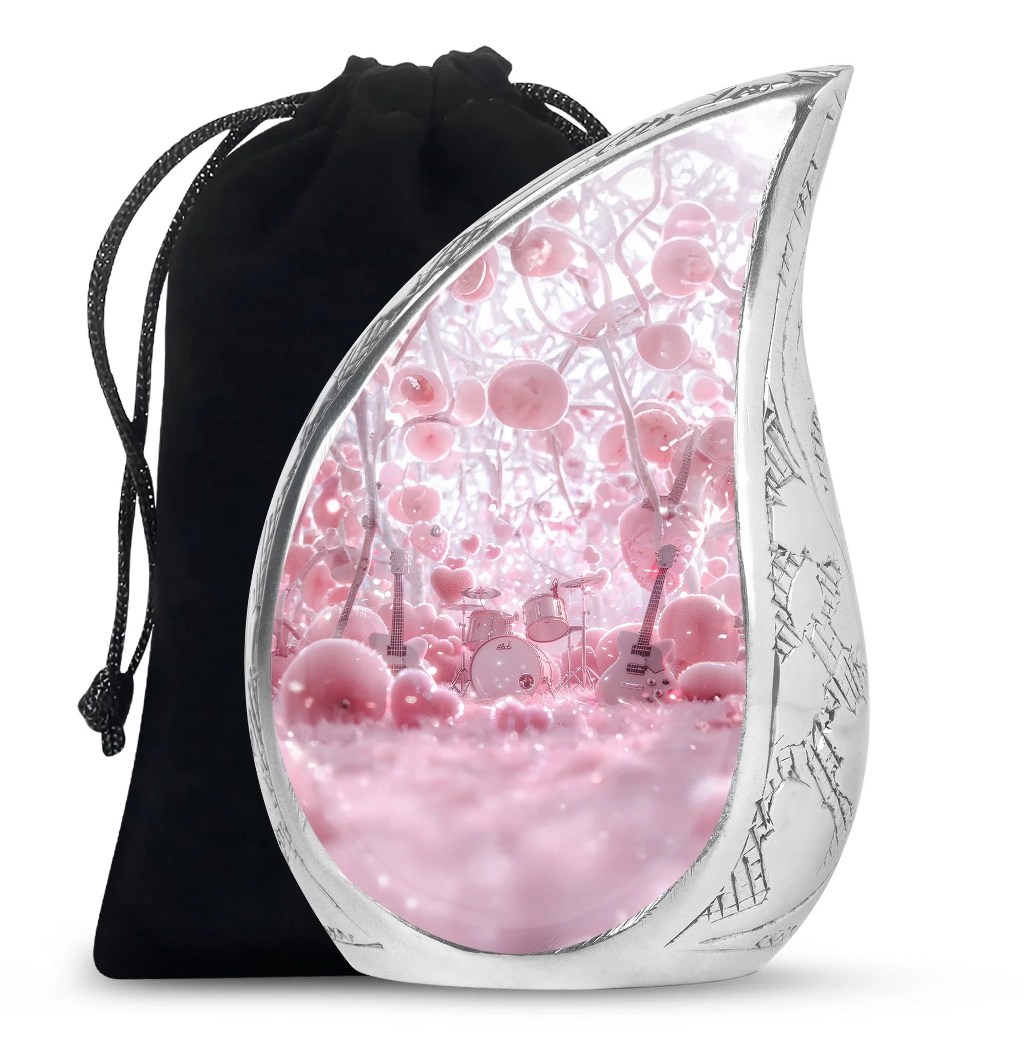 Drum set Cremation Urns For Human Ashes - Pink Funeral Urn For Women