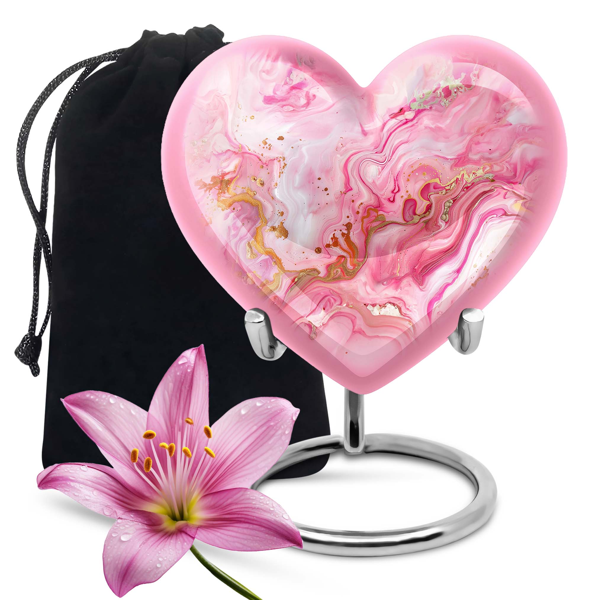 Vibrant Swirl Tribute: Adorned Cremation Urn for Cherished Women