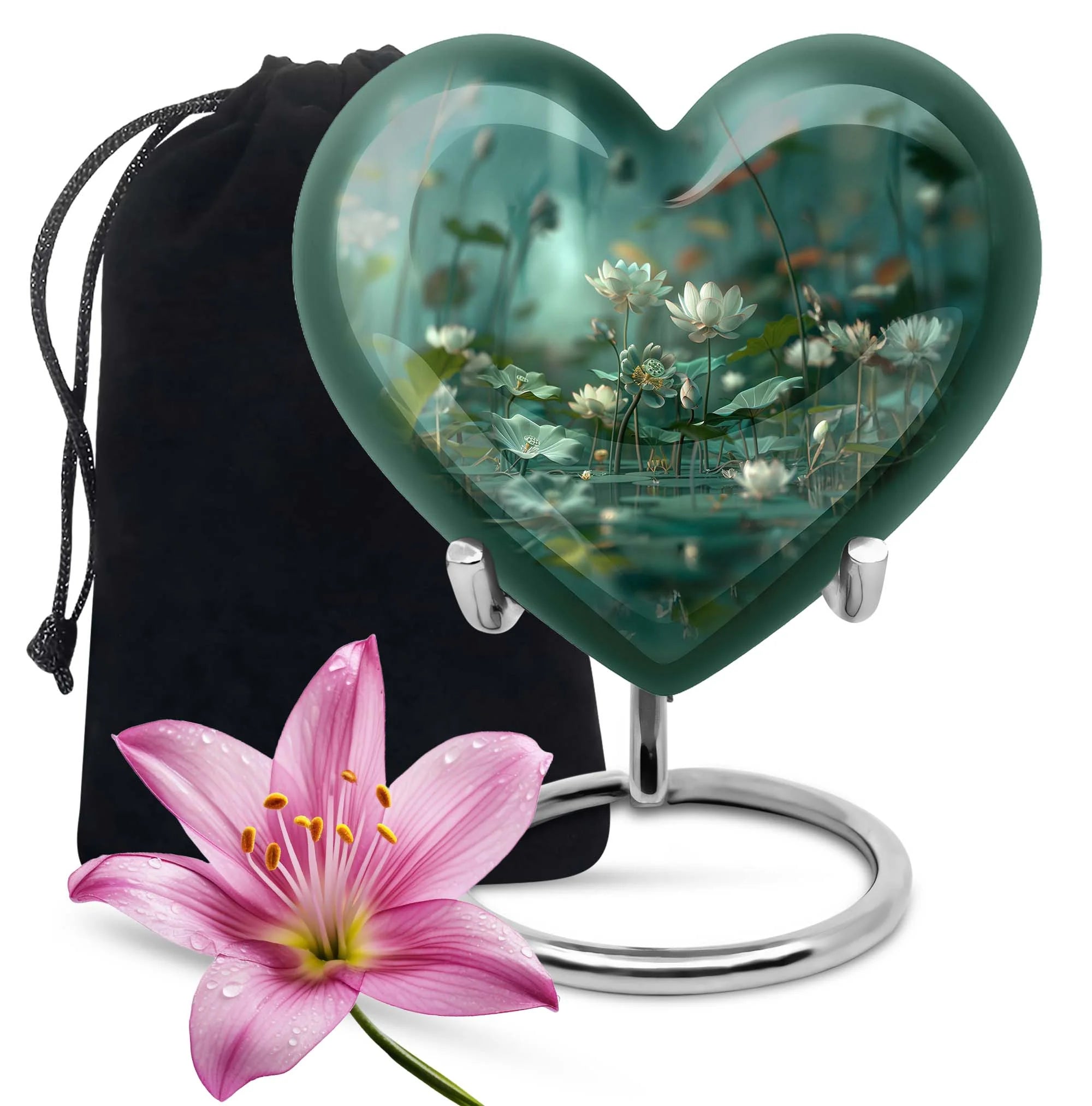 Lotus Keepsake: Large Handcrafted Memorial Urn for Artistic Souls