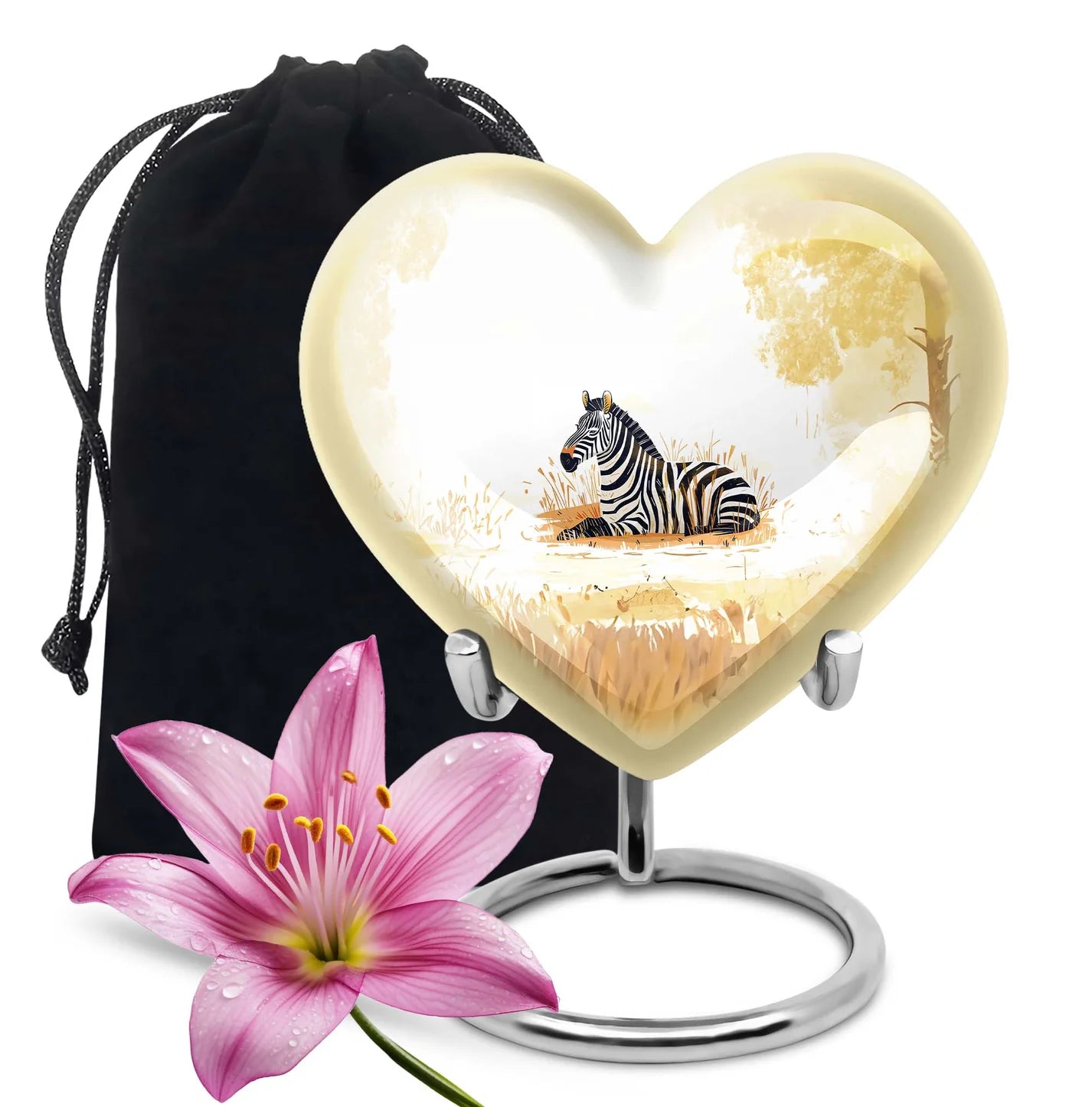 Zebra Double Urns Large Funeral, Ashes Urn For Ashes