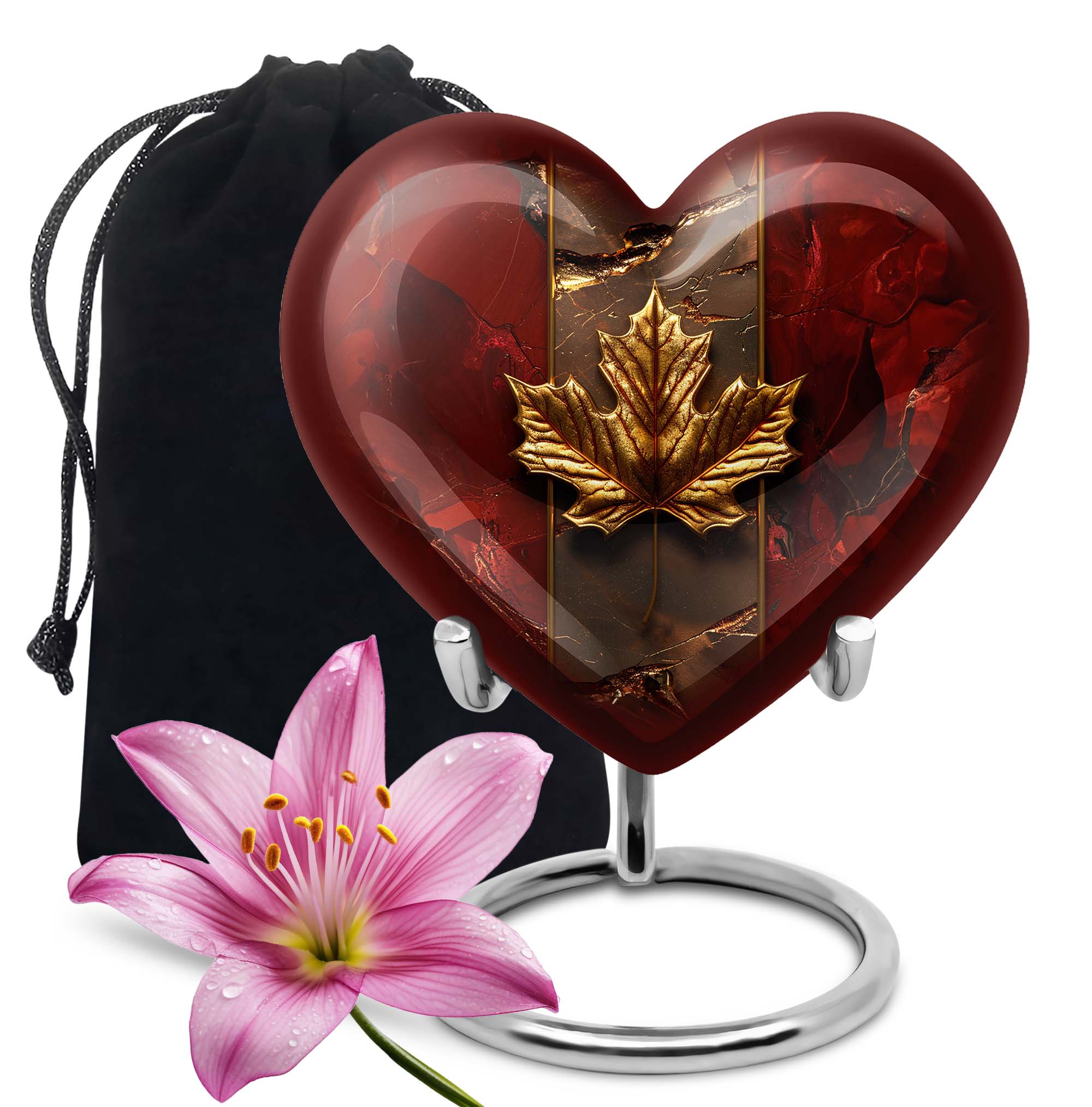 Maple Leaf Cremation Urns For Ashes - Abstract Funeral Urn For Mom