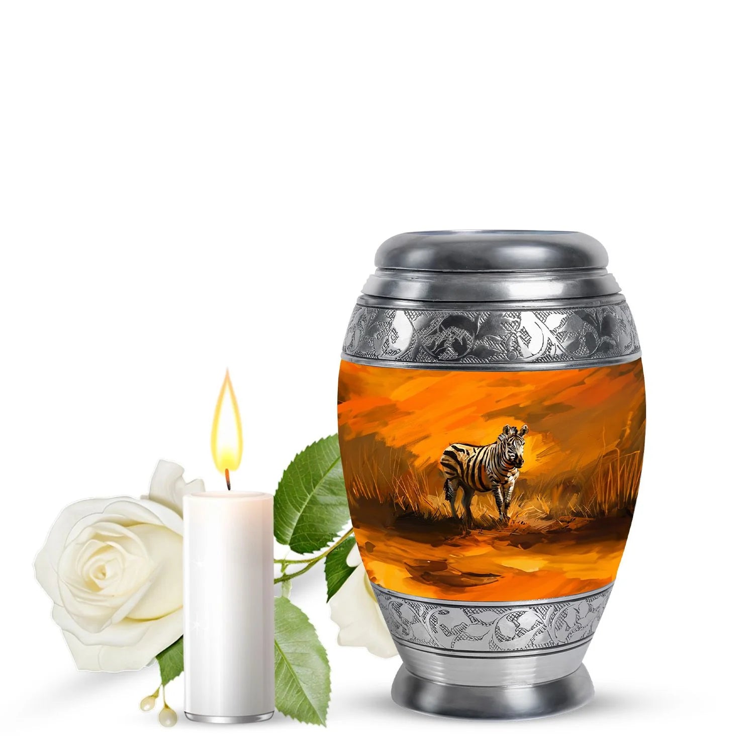 Zebra Urn For Ashes Adult Funeral, Ashes Cremation Urn
