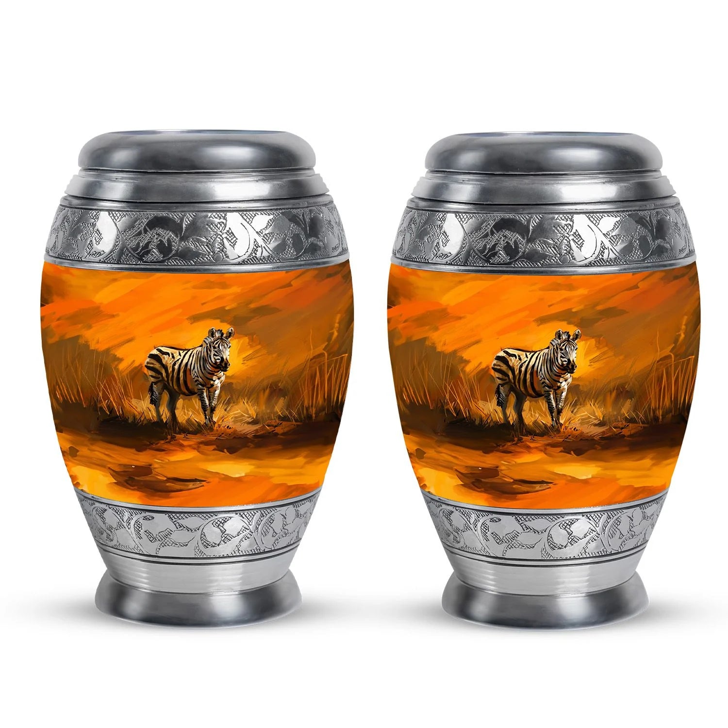 Zebra Urn For Ashes Adult Funeral, Ashes Cremation Urn
