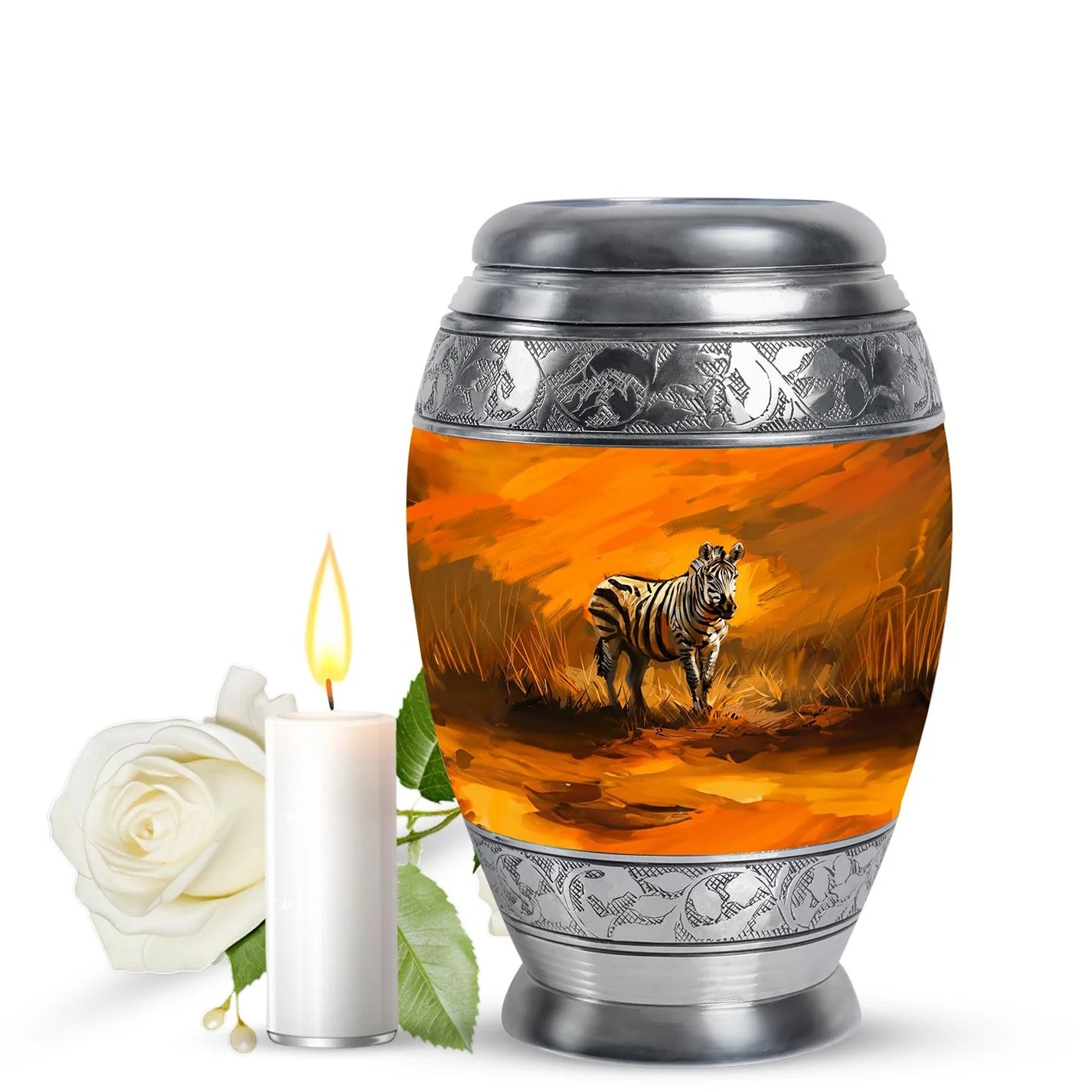 Zebra Urn For Ashes Adult Funeral, Ashes Cremation Urn