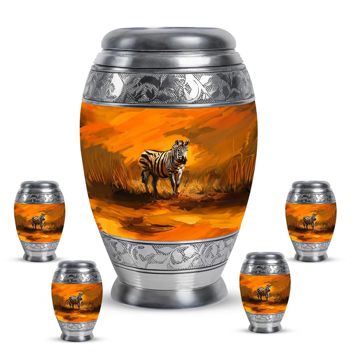 Zebra Urn For Ashes Adult Funeral, Ashes Cremation Urn