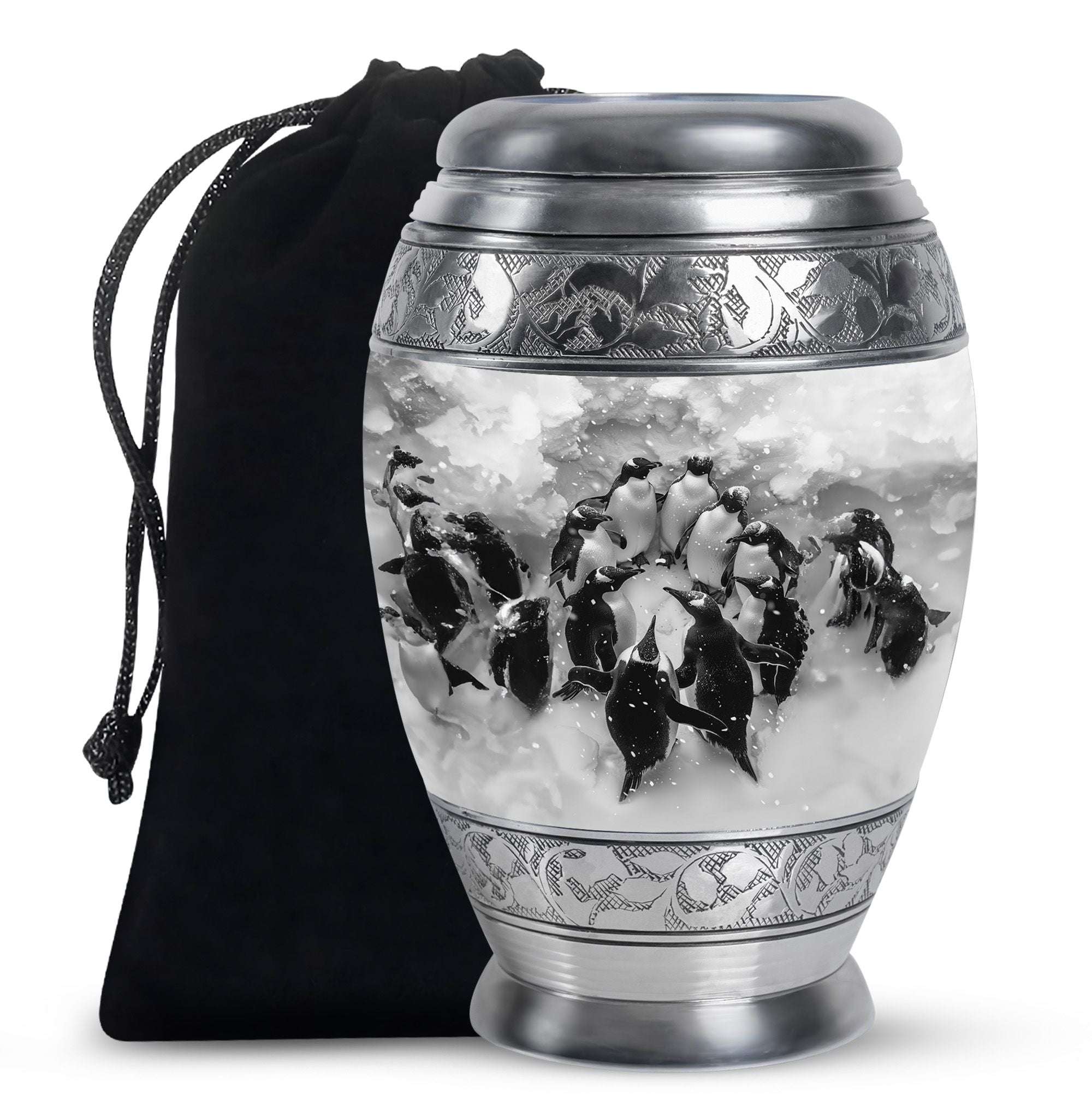 Penguin Cremation Small Urn For Human Ashes Keepsake