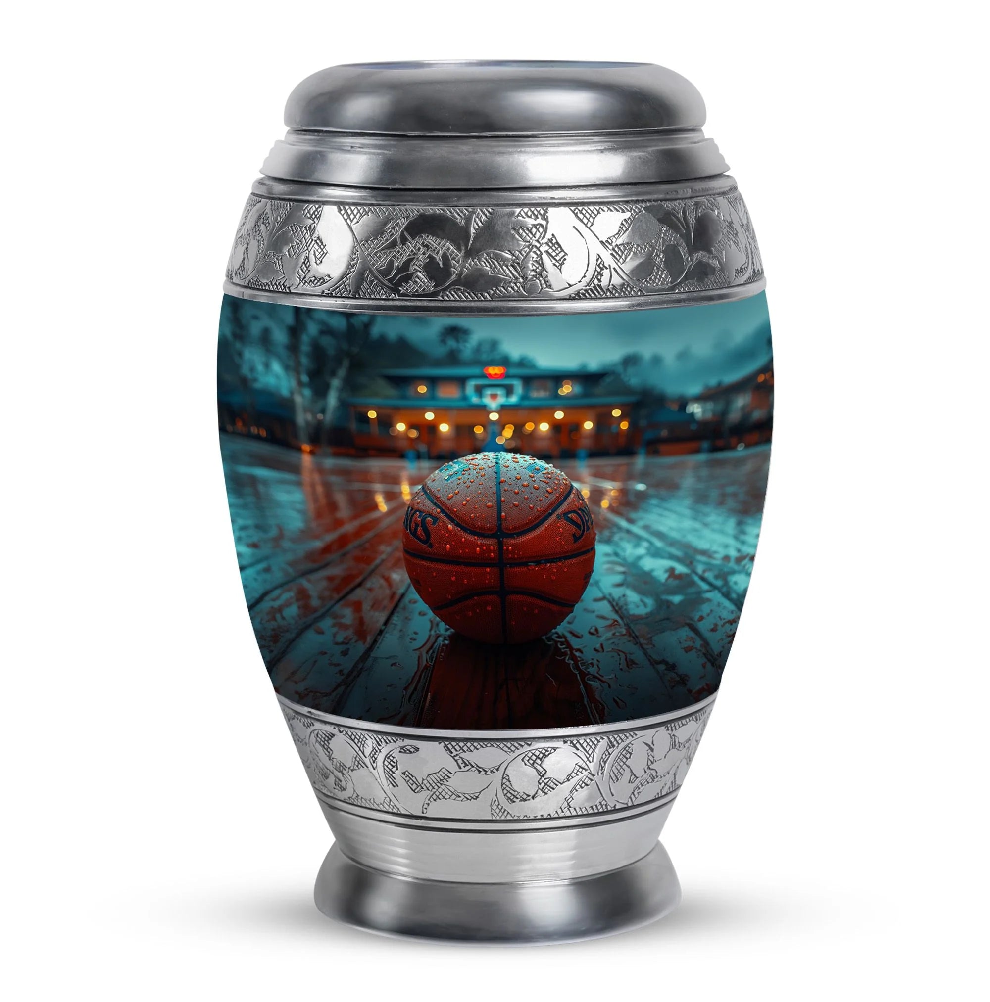 Snowflakes Small Urn Large Memorial, Funeral Urn For Ashes