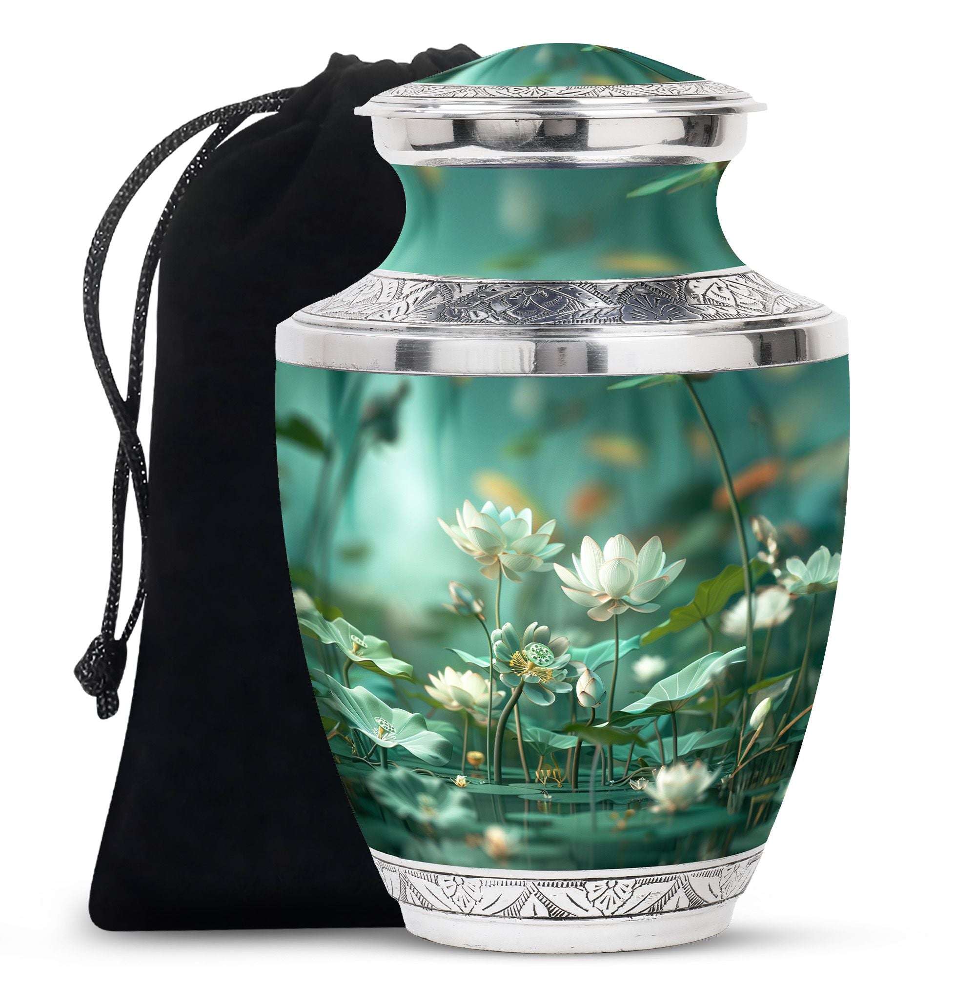 Lotus Keepsake: Large Handcrafted Memorial Urn for Artistic Souls