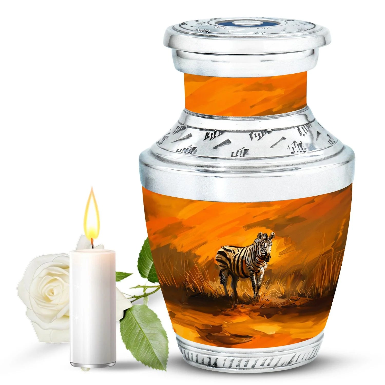 Zebra Urn For Ashes Adult Funeral, Ashes Cremation Urn