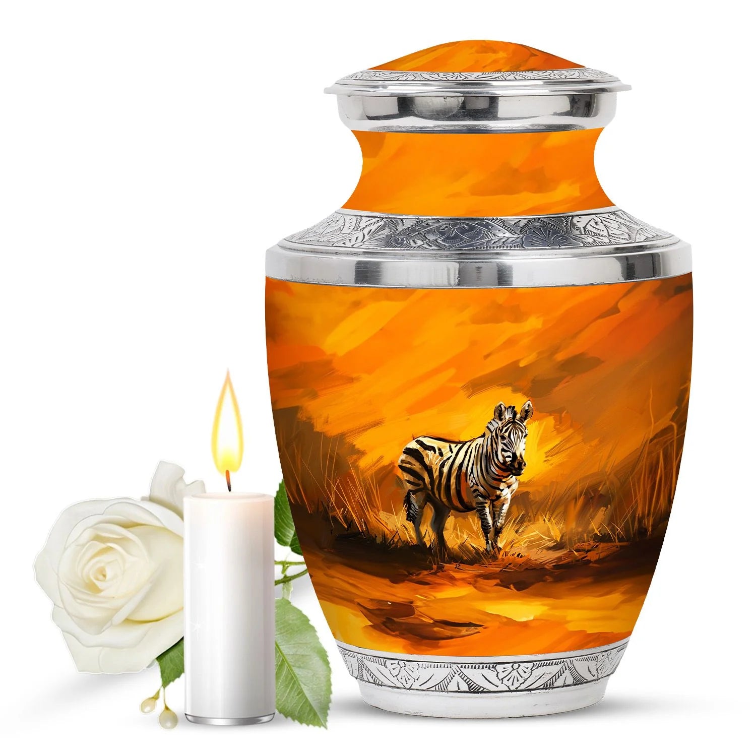 Zebra Urn For Ashes Adult Funeral, Ashes Cremation Urn