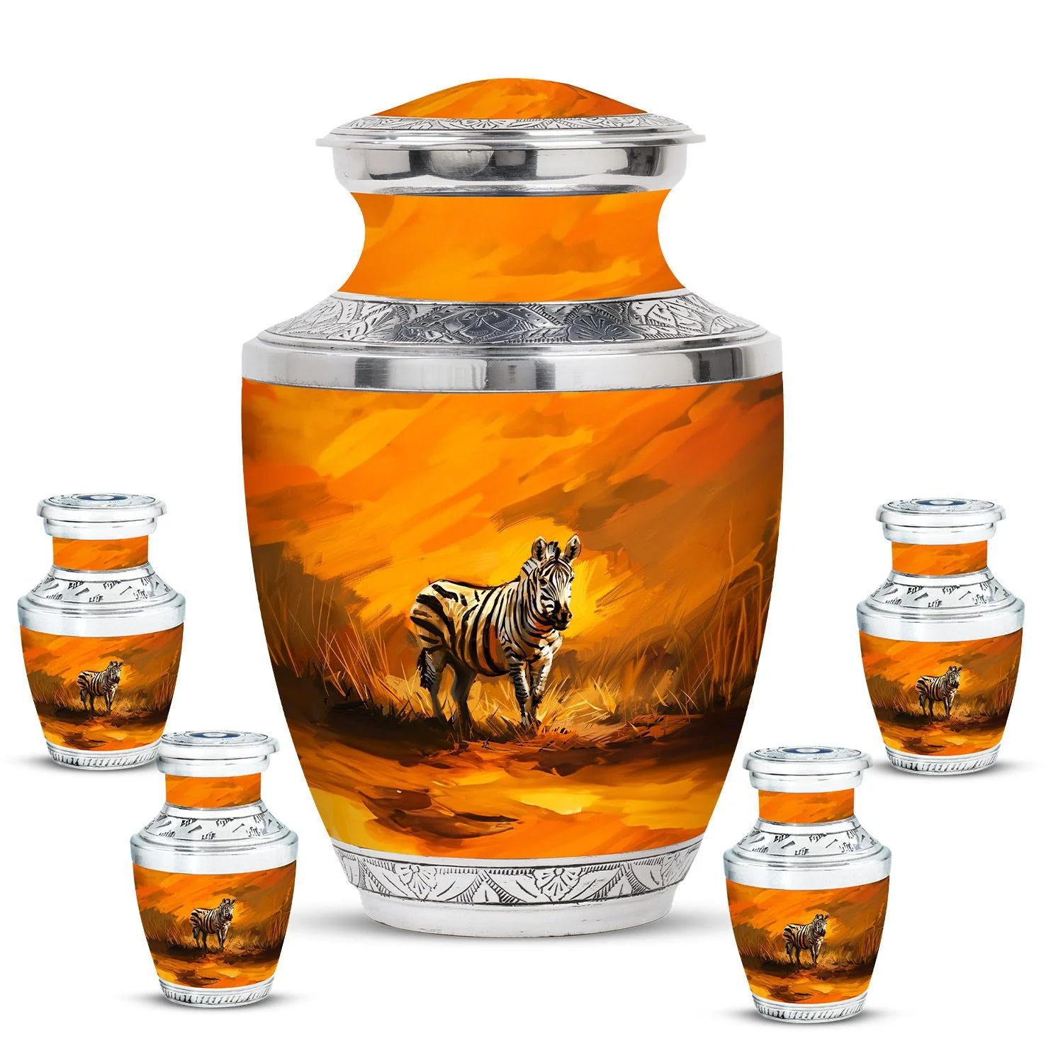 Zebra Urn For Ashes Adult Funeral, Ashes Cremation Urn