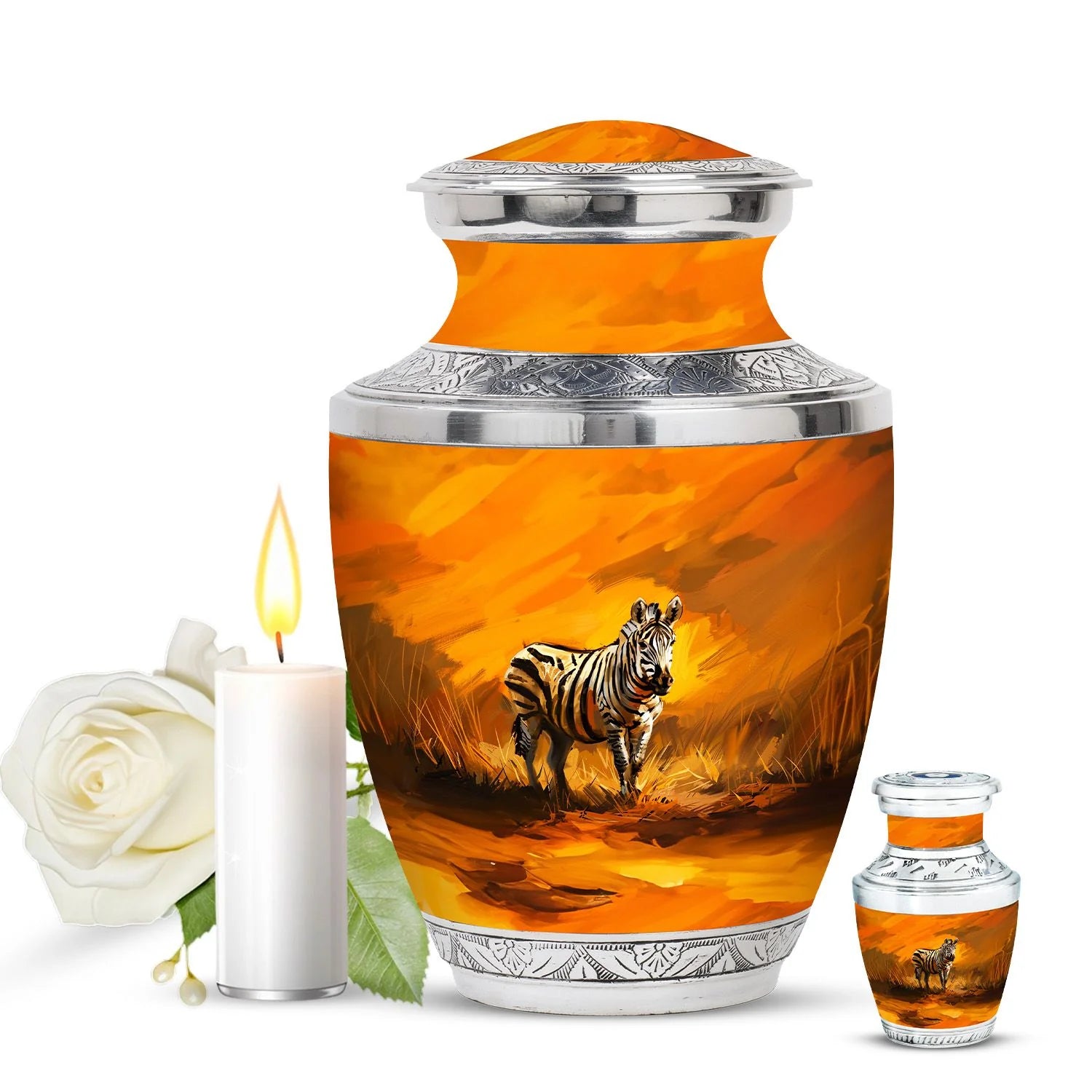 Zebra Urn For Ashes Adult Funeral, Ashes Cremation Urn