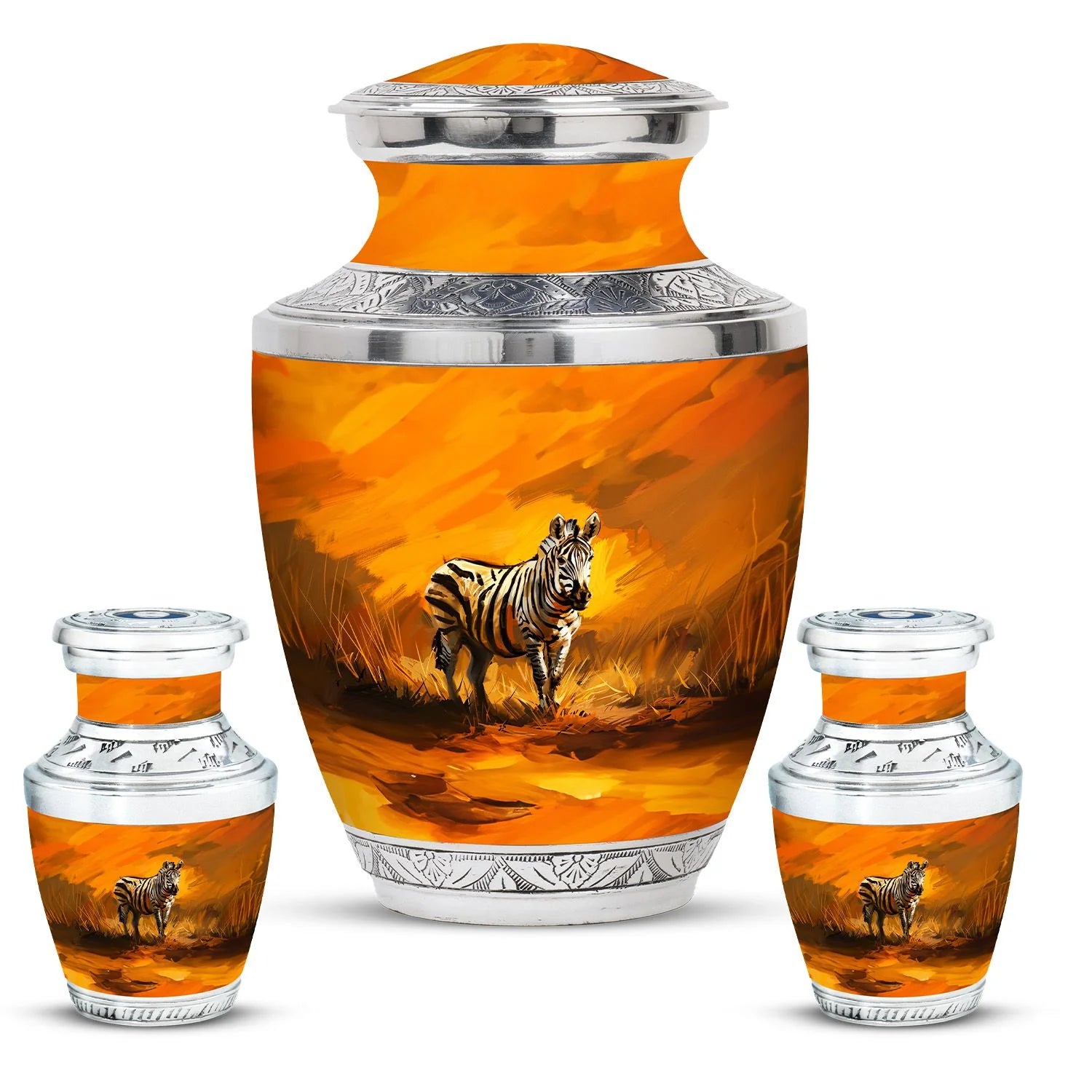 Zebra Urn For Ashes Adult Funeral, Ashes Cremation Urn