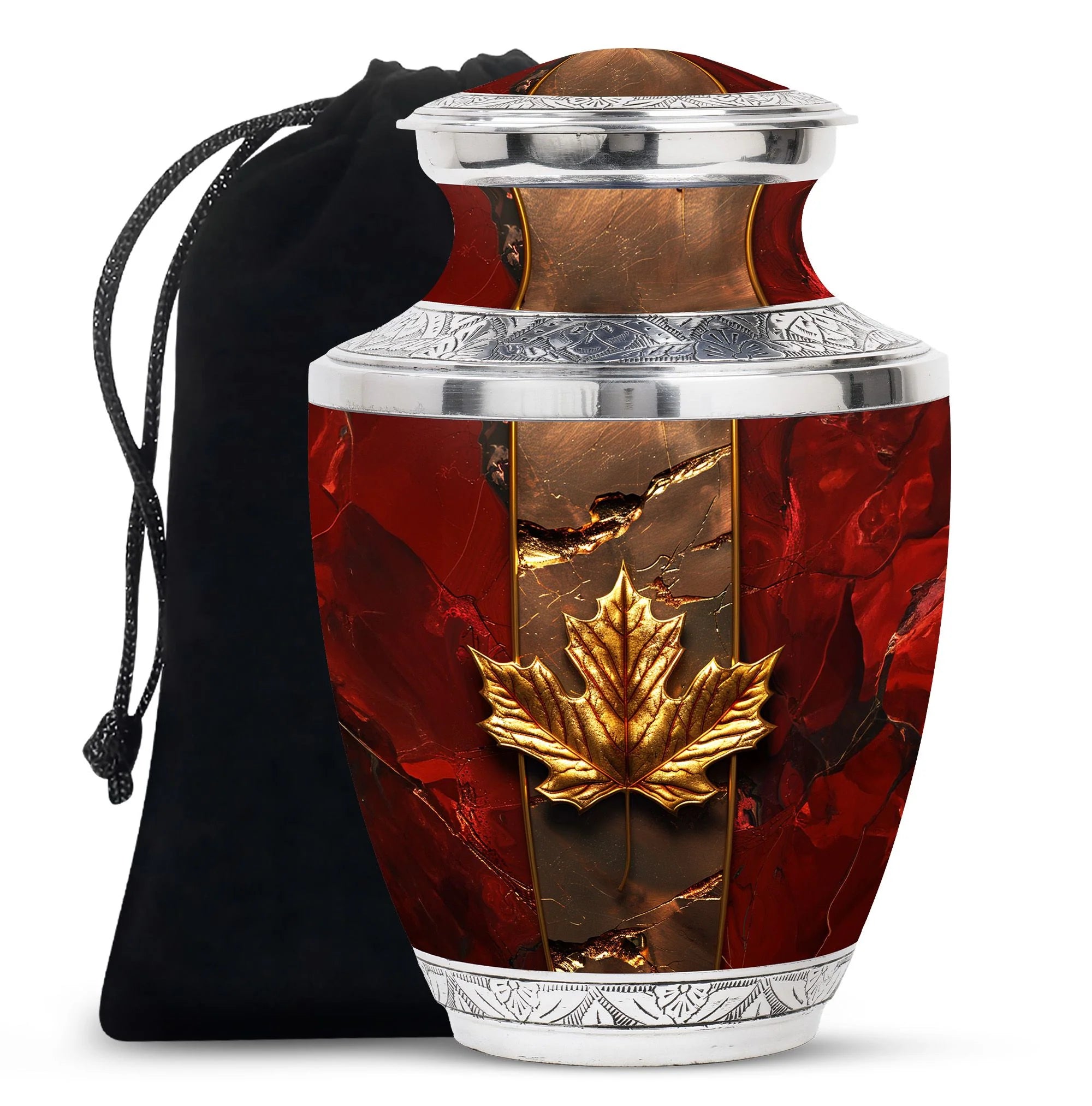 Maple Leaf Cremation Urns For Ashes - Abstract Funeral Urn For Mom