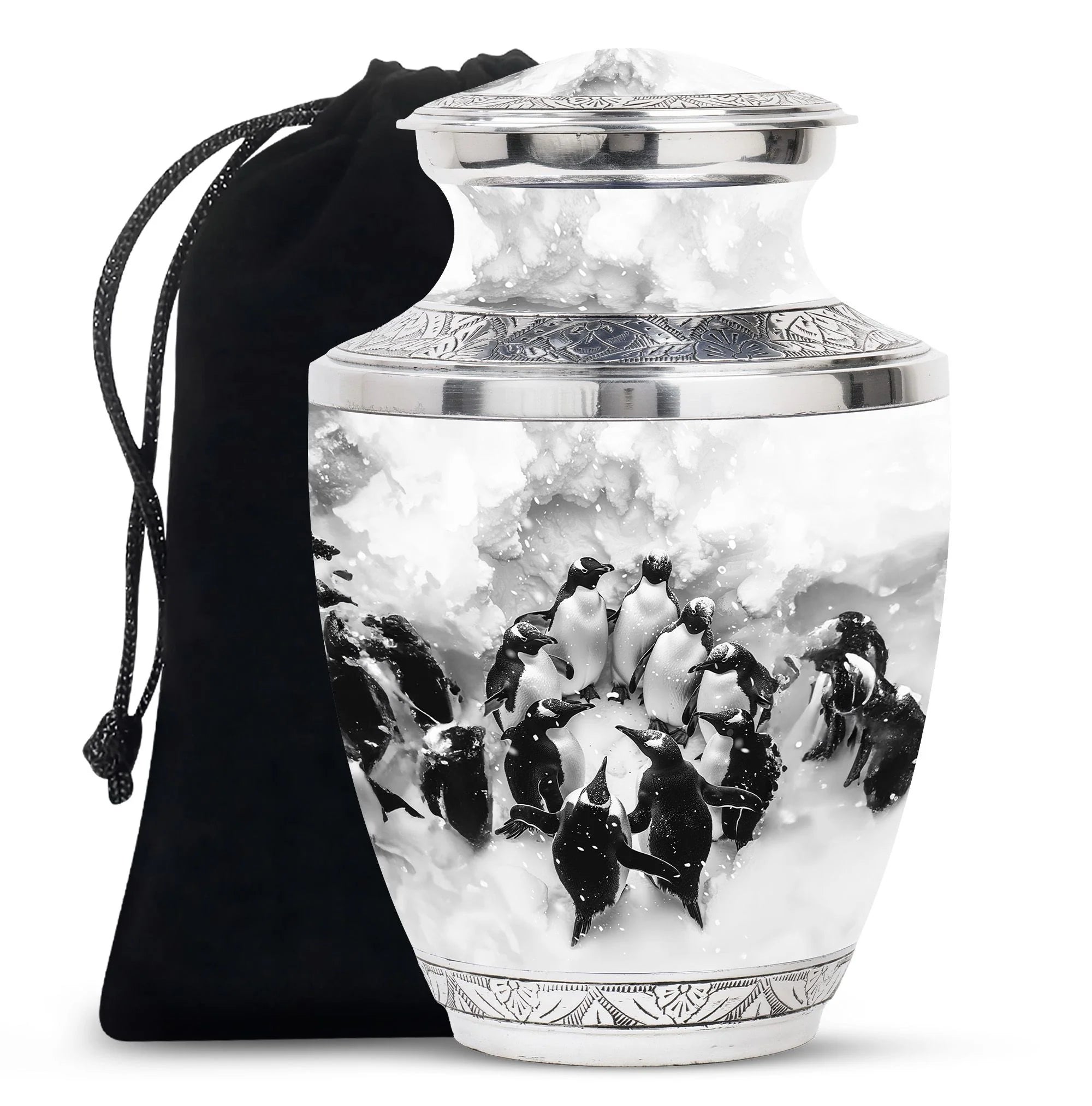 Penguin Cremation Small Urn For Human Ashes Keepsake