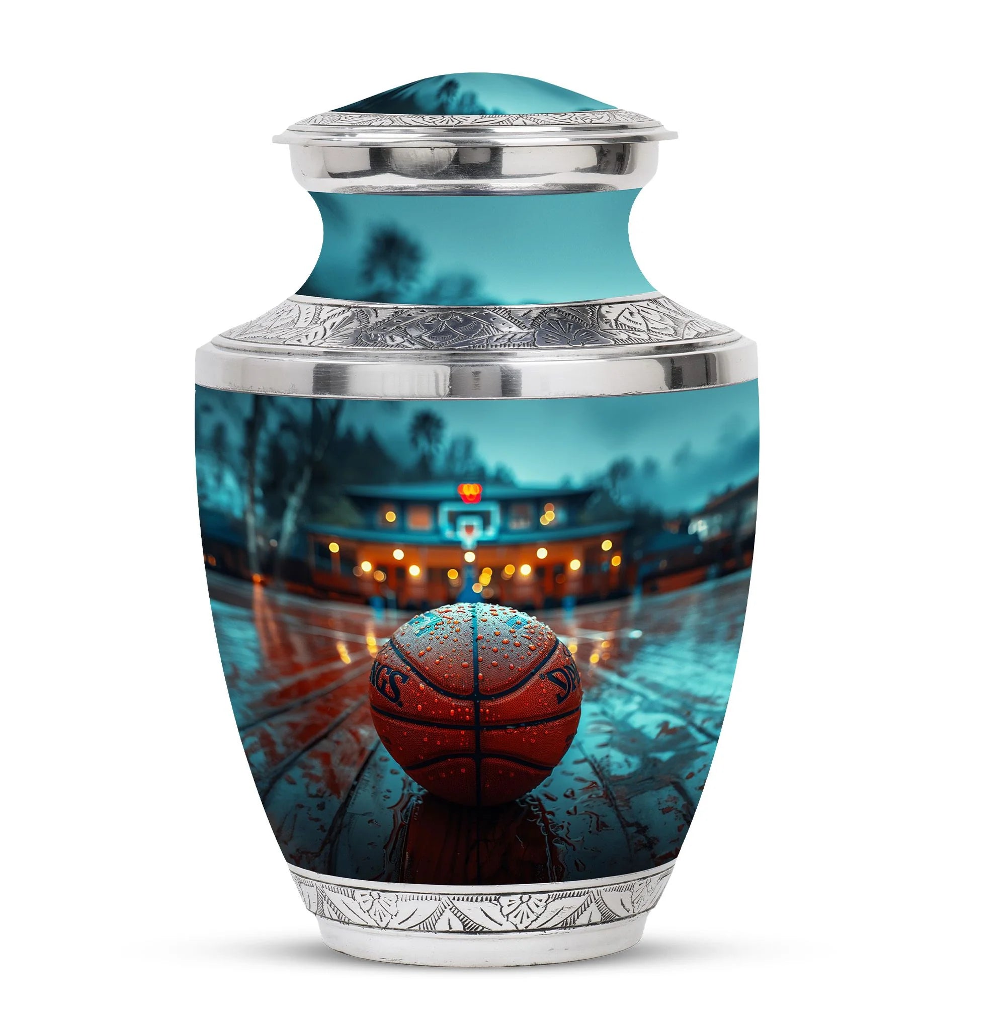 Snowflakes Small Urn Large Memorial, Funeral Urn For Ashes