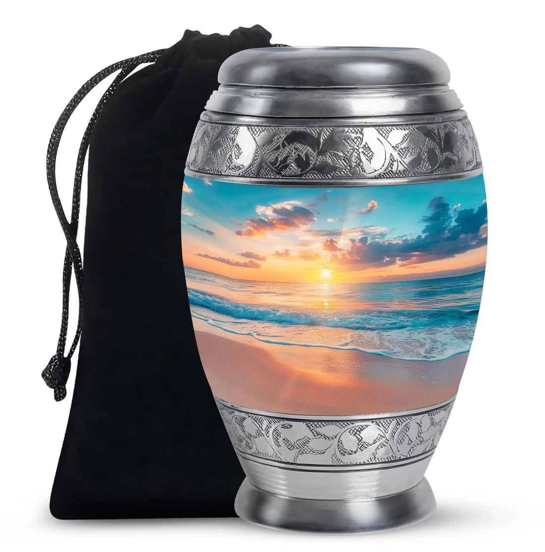 Purple Beach Funeral Urn: Unique Ashes Holder for Adults